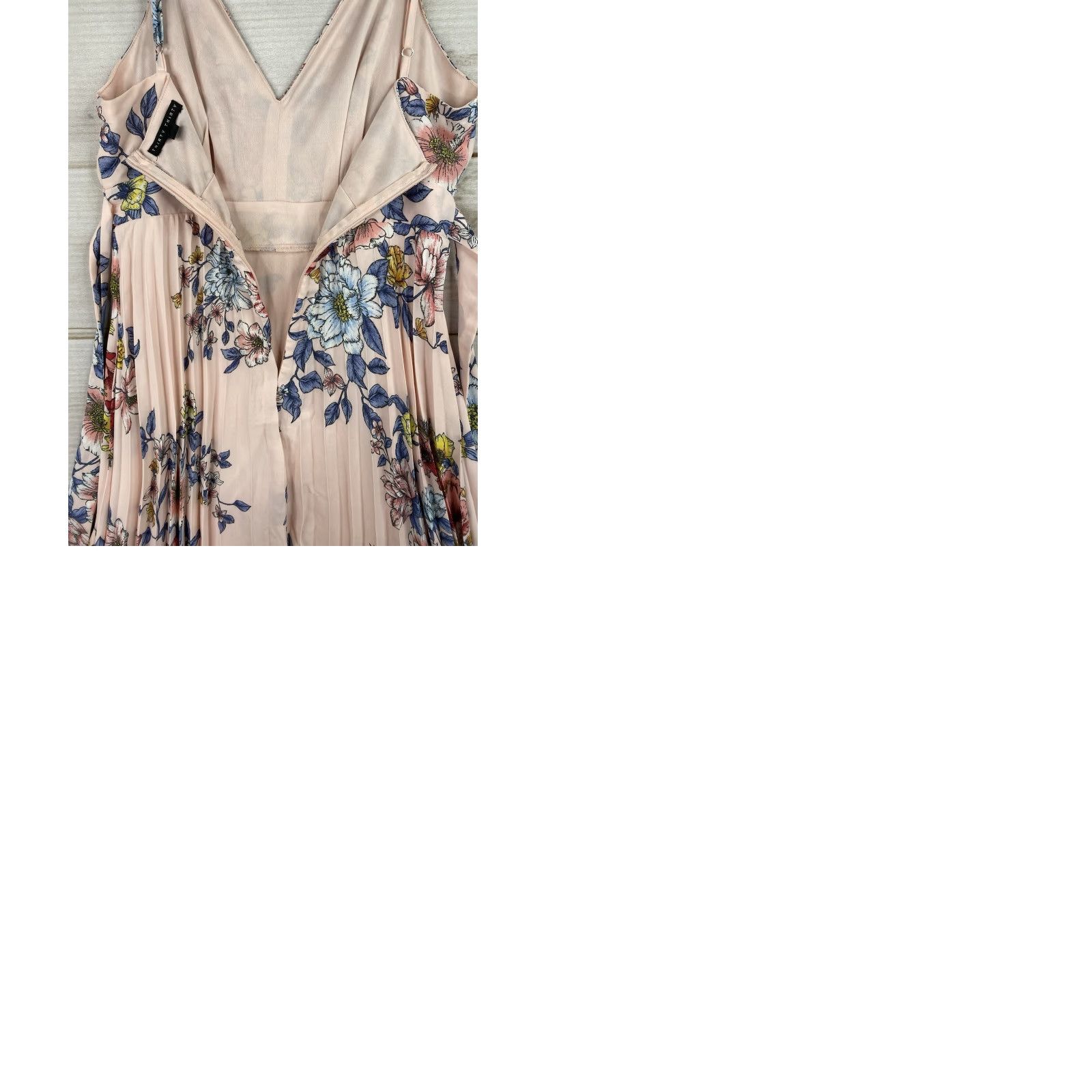 Vintage VINTAGE Thirty/Thirty LA Dress Shirt Womens S Pink Floral Pleated A-Line Sleeveless V-Neck Midi 90s Event Party Wedding Flower Size S / US 4 / IT 40 - 9 Thumbnail