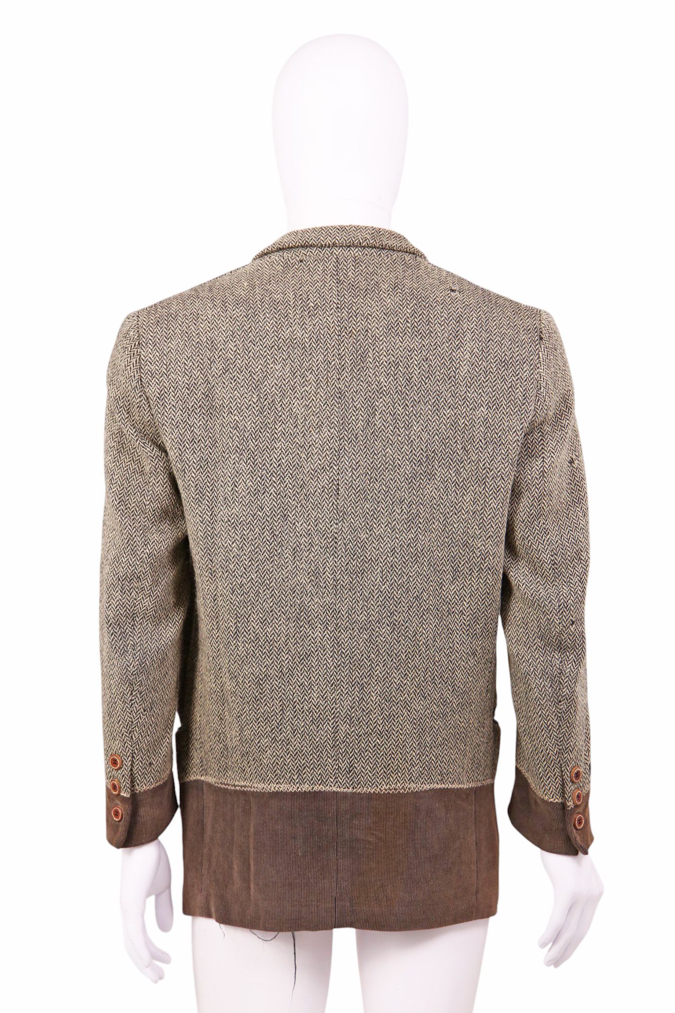 Dirk Bikkembergs 1990's - Wool Harringbone Grey Blazer Size 48R - 3 Thumbnail