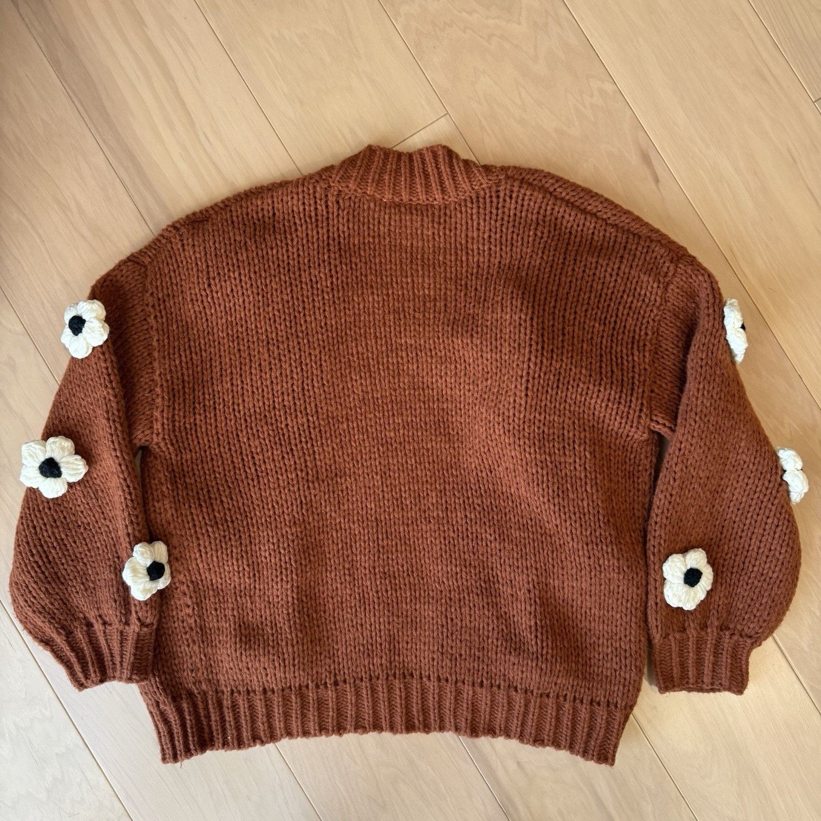 Anthropologie Maeve Anthropologie Chunky 3D Flower Sweater Women's OSFA Size ONE SIZE - 8 Thumbnail
