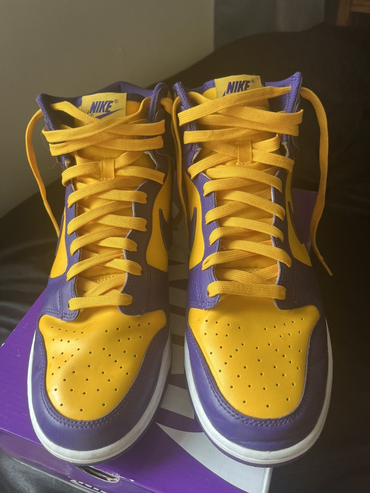 Nike Nike Dunk High Lakers Size US 12 / EU 45 - 3 Thumbnail