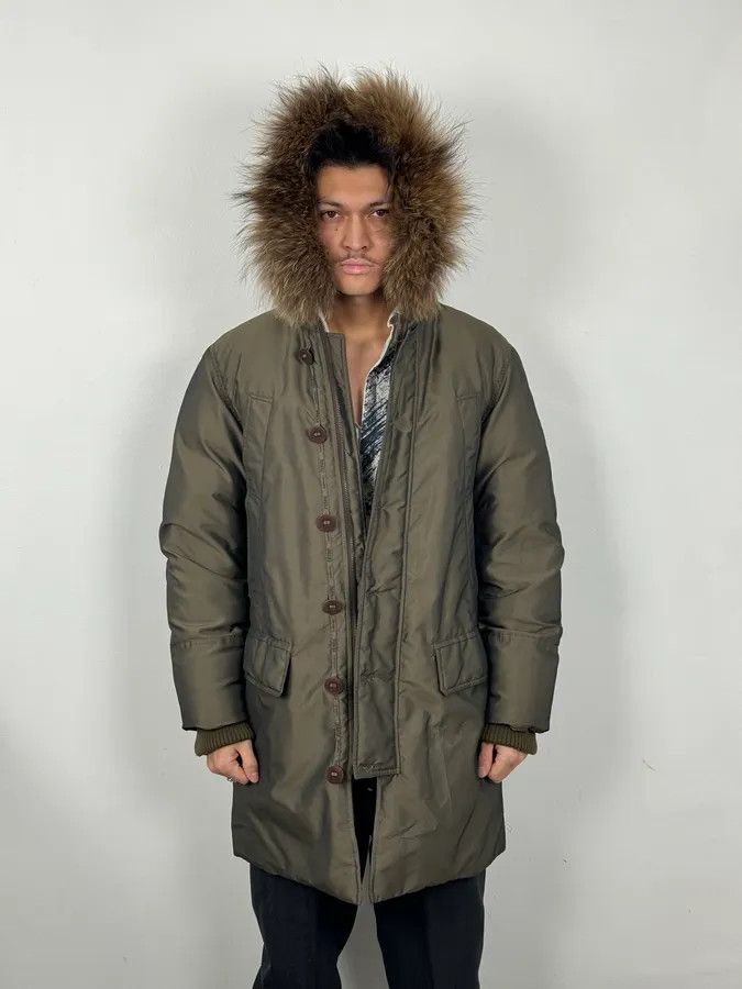 Gianfranco Ferre AW2004 Gianfranco Ferré Aviator Green Long fur Hooded Coat Size US L / EU 52-54 / 3 - 2 Thumbnail