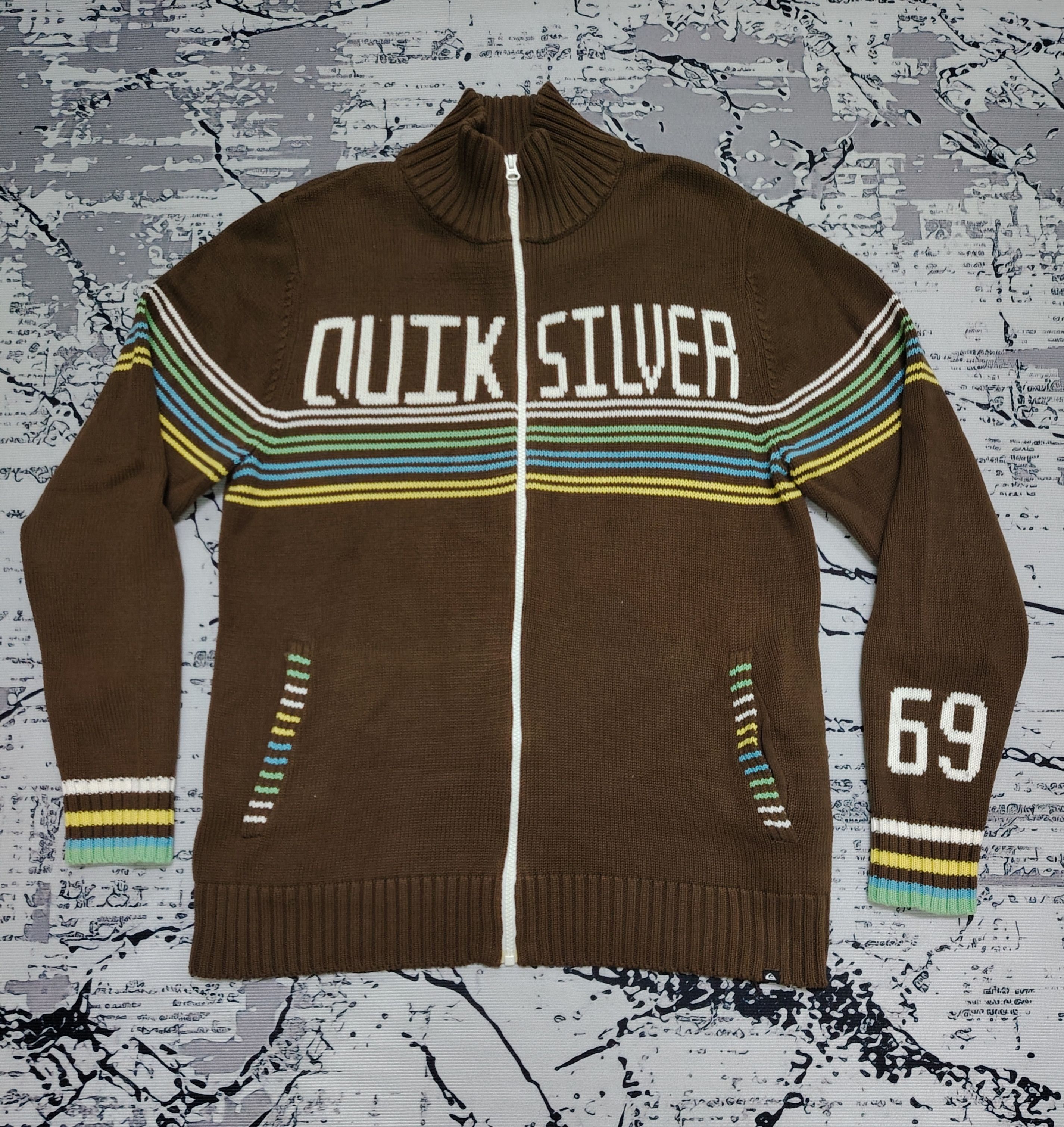Quicksilver Quicksilver 2000’s Rainbow Stripes Knitted Zipper Sweater Size US L / EU 52-54 / 3 - 1 Thumbnail