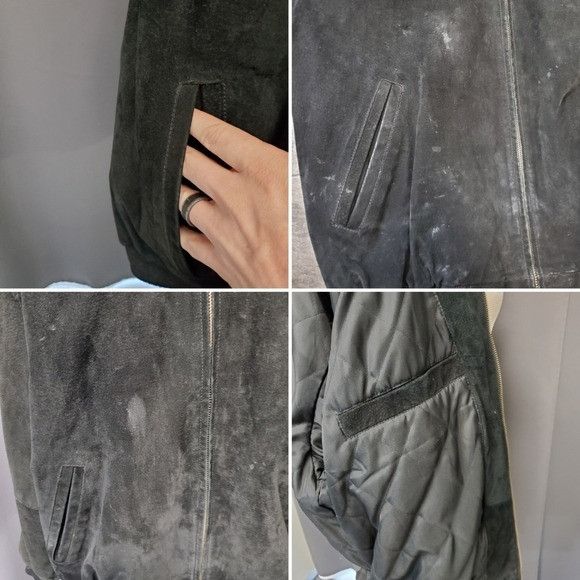 Croft & Barrow × Vintage Vintage 90s y2k Black Suede Leather Aviator Distress Bomber Size US L / EU 52-54 / 3 - 4 Thumbnail