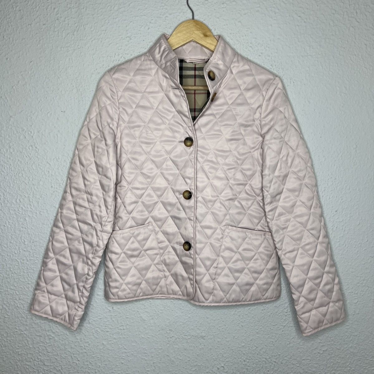 image of Avant Garde x Burberry London Jacket Nova Check Quilted Pink, Women's (Size Small)