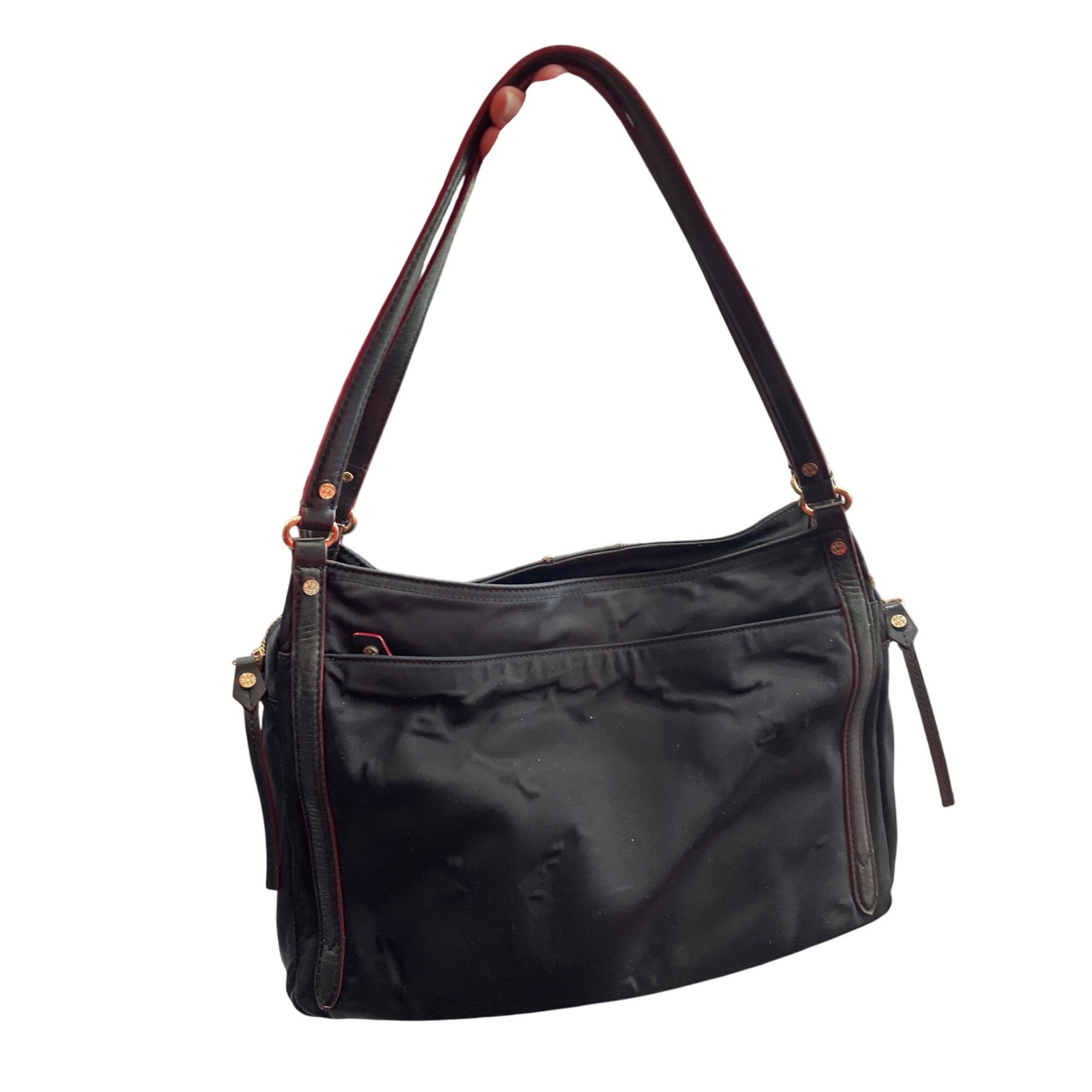 MZ Wallace MZ Wallace womans Black Nylon Leather Trim Handbag crossbody Size ONE SIZE - 13 Thumbnail
