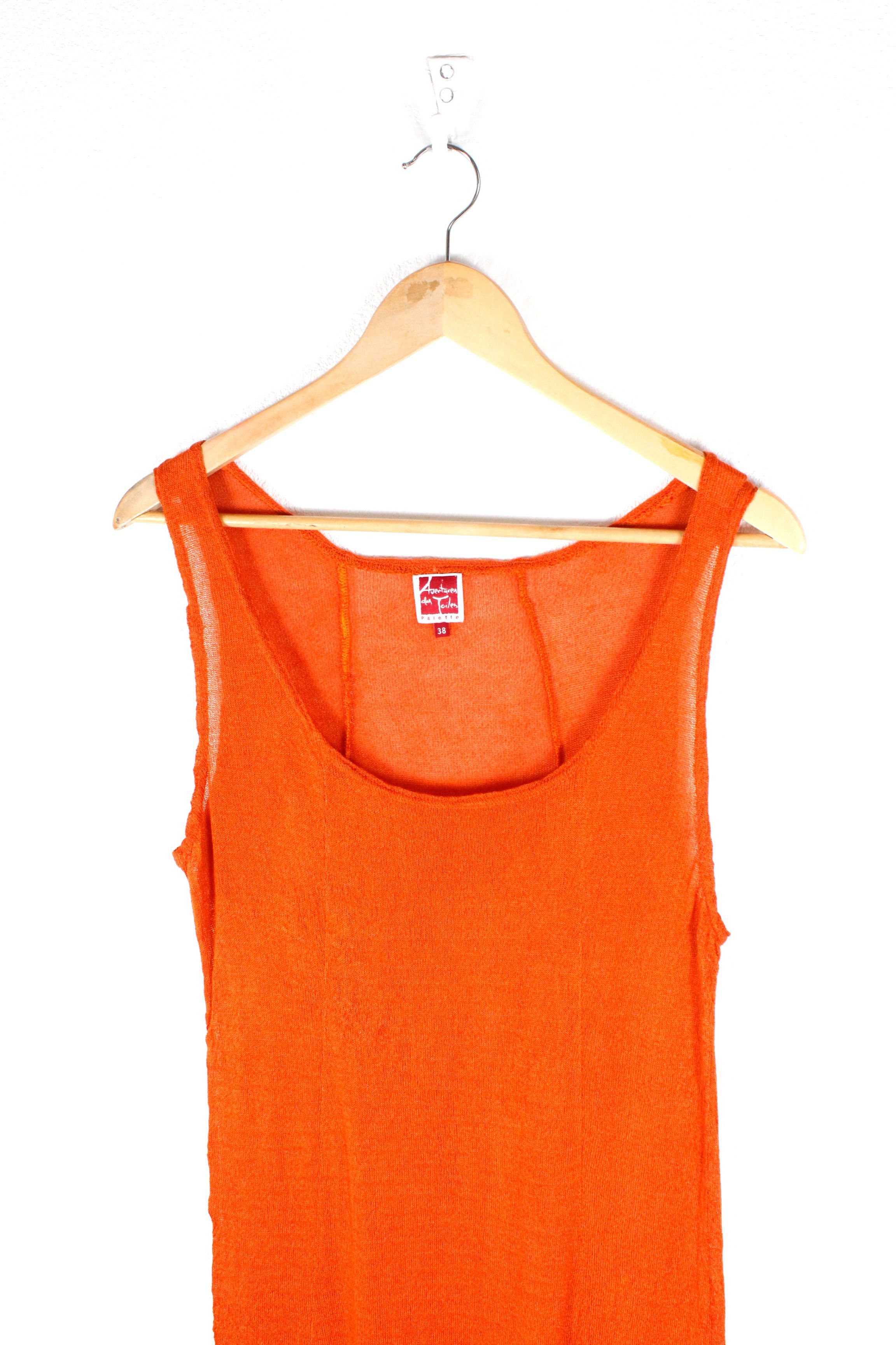 Japanese Brand Aventures Des Toiles Safran Orange Dress Y2K Size XS / US 0-2 / IT 36-38 - 2 Thumbnail
