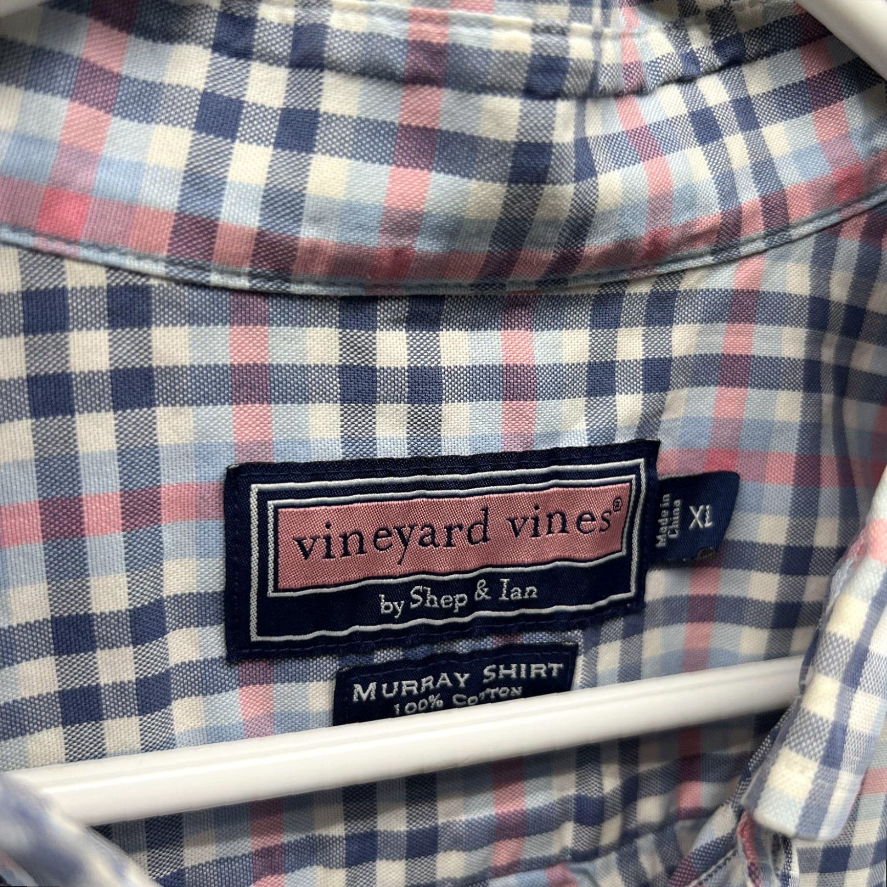 Vineyard Vines Vineyard Vines Shirt Mens XL Blue Plaid Murray Long Sleeve Button Front Size US XL / EU 56 / 4 - 2 Thumbnail