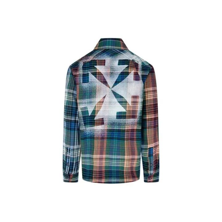 Off-White OFF-WHITE Green Plaid Long Sleeve Shirt 0079 Size US M / EU 48-50 / 2 - 1 Thumbnail