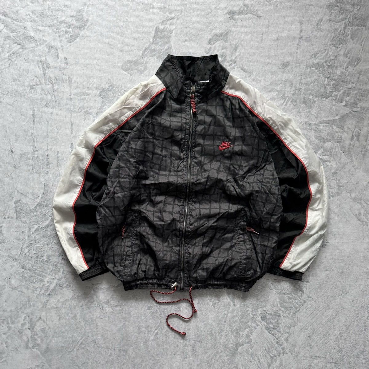 90s Nike Vintage Nylon Big Swoosh Boxy Track Jacket