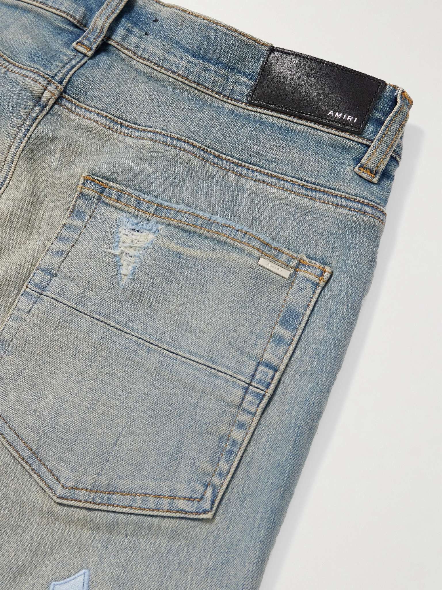 Amiri o1s1wg110725 Logo-Appliquéd Panelled Distressed Jeans Blue Size US 34 / EU 50 - 6 Thumbnail