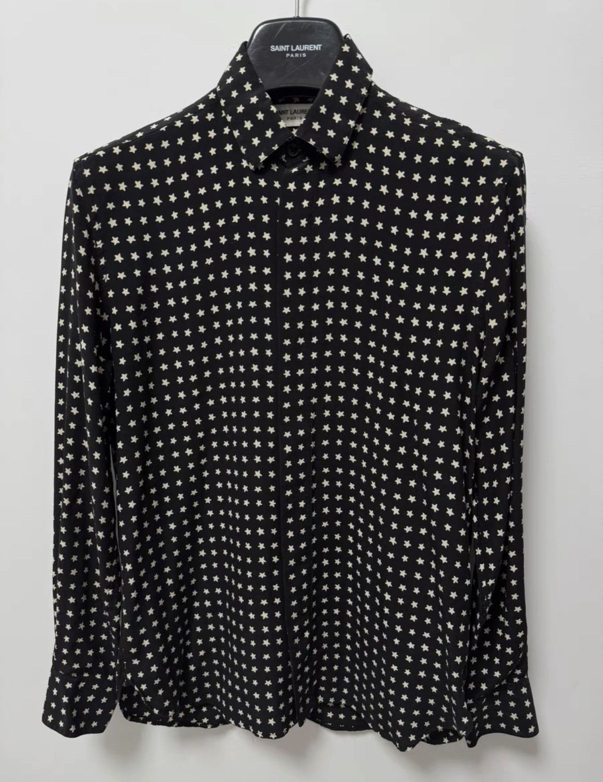 Saint Laurent Paris Saint Laurent 18FW Silk Black/White Starry Sky Star Shirt Size US S / EU 44-46 / 1 - 1 Thumbnail