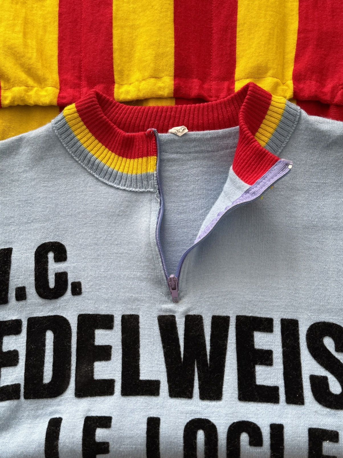 Vintage 1970s Castelli ‘Edelweiss Le Locle’ Cycling Wool Jersey Size US M / EU 48-50 / 2 - 5 Thumbnail