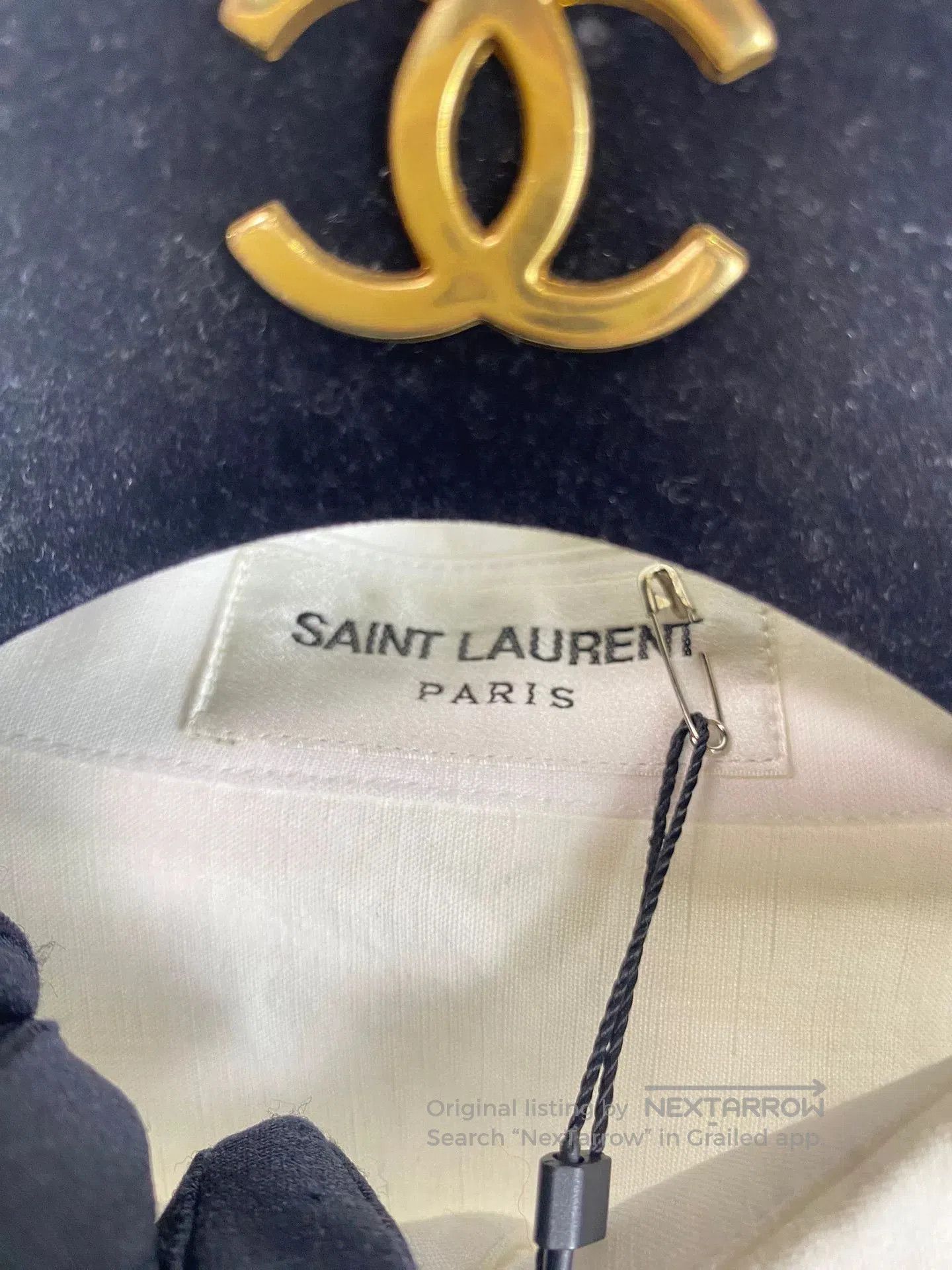 Saint Laurent Paris Saint Laurent White YSL Embroidered Shirt. Size XS / US 0-2 / IT 36-38 - 5 Thumbnail