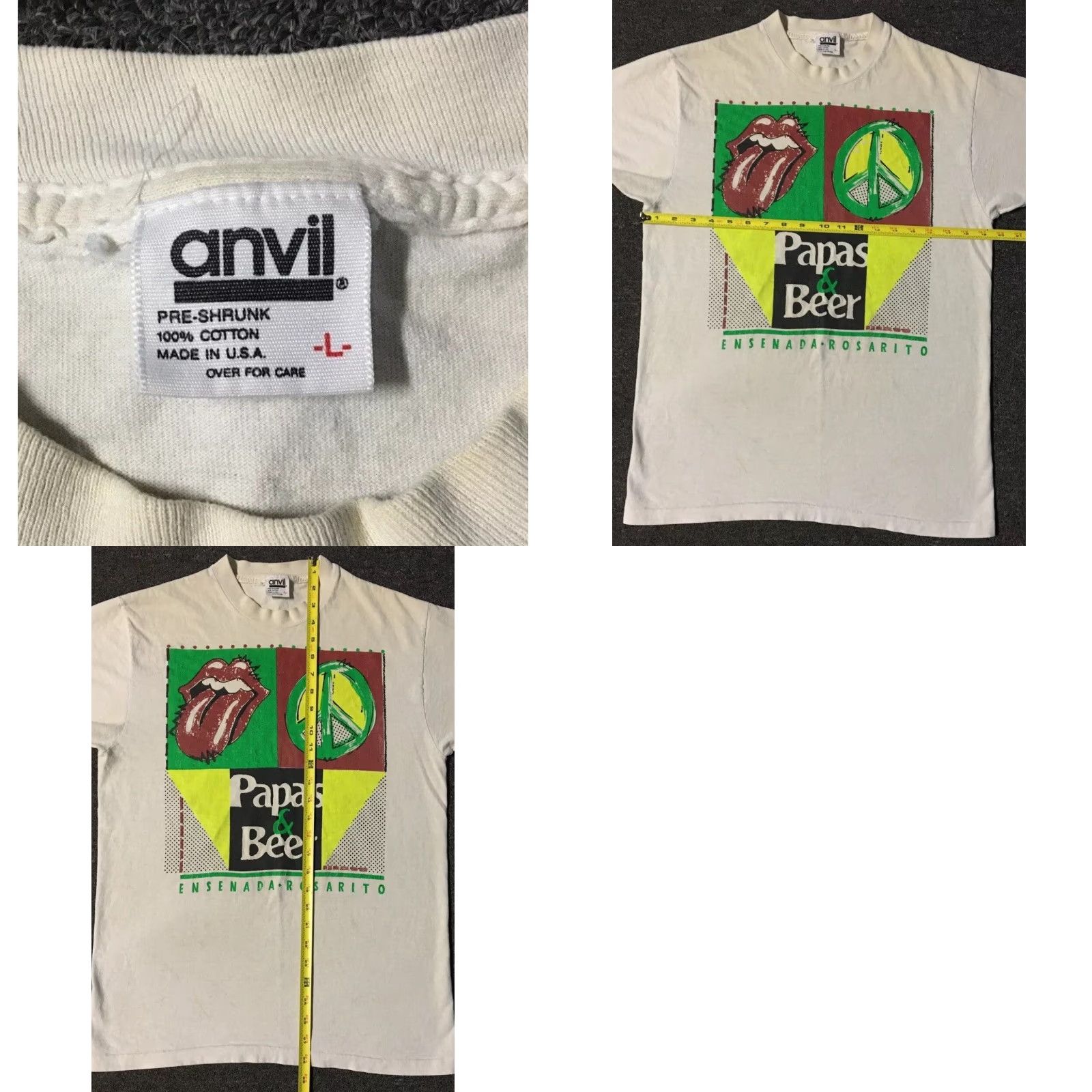 Vintage VINTAGE Papas & Beer Shirt M White Bar Beach Grunge 90s Single Stitch Mens USA Distressed Surf Funny 80s Size US M / EU 48-50 / 2 - 11 Thumbnail