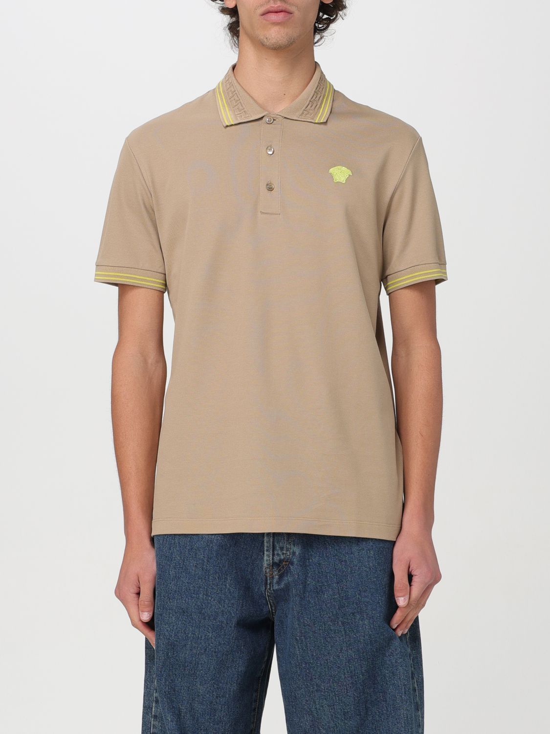 image of Versace Polo Shirt Men Beige (Size XL)