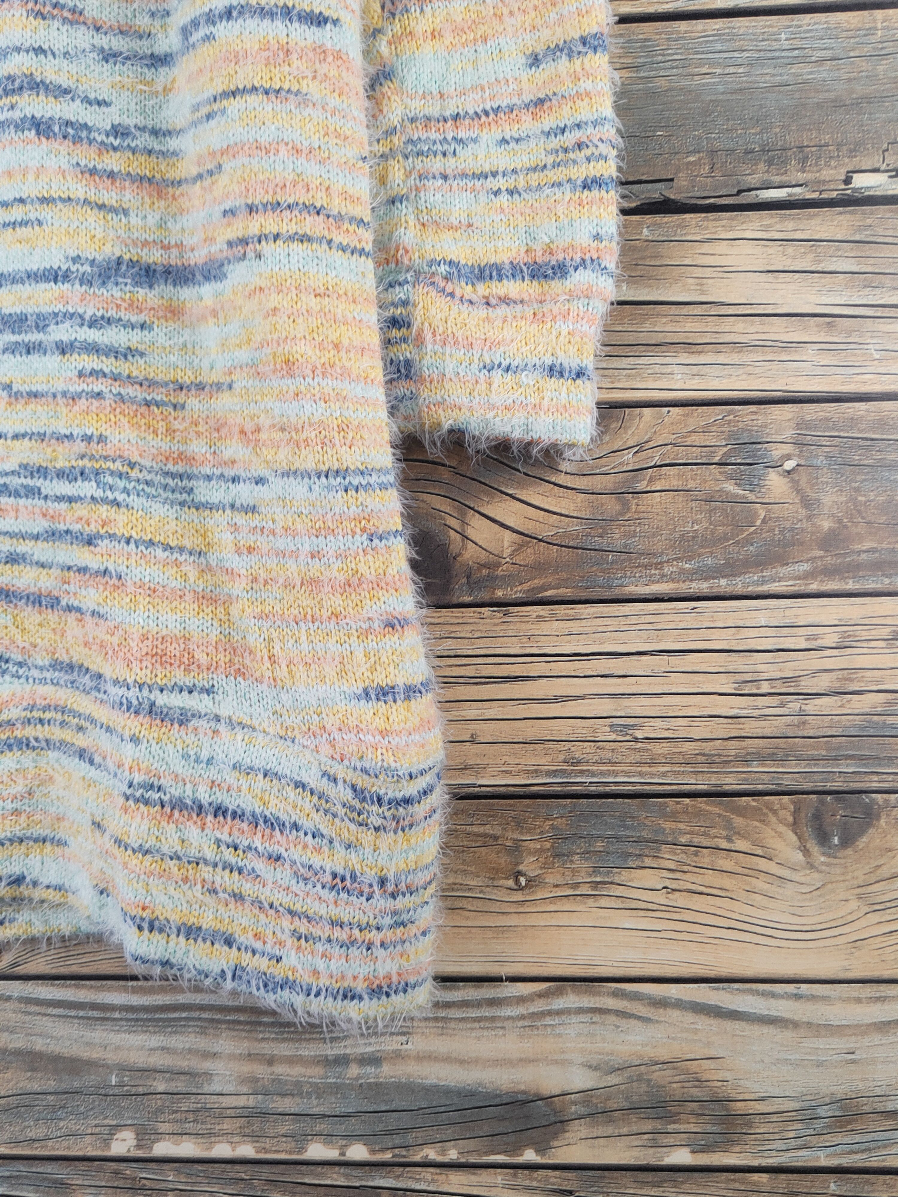 Japanese Brand DL Titicaca Orange Yellow Fur Mohair Knitwear #46-986 Size M / US 6-8 / IT 42-44 - 6 Thumbnail