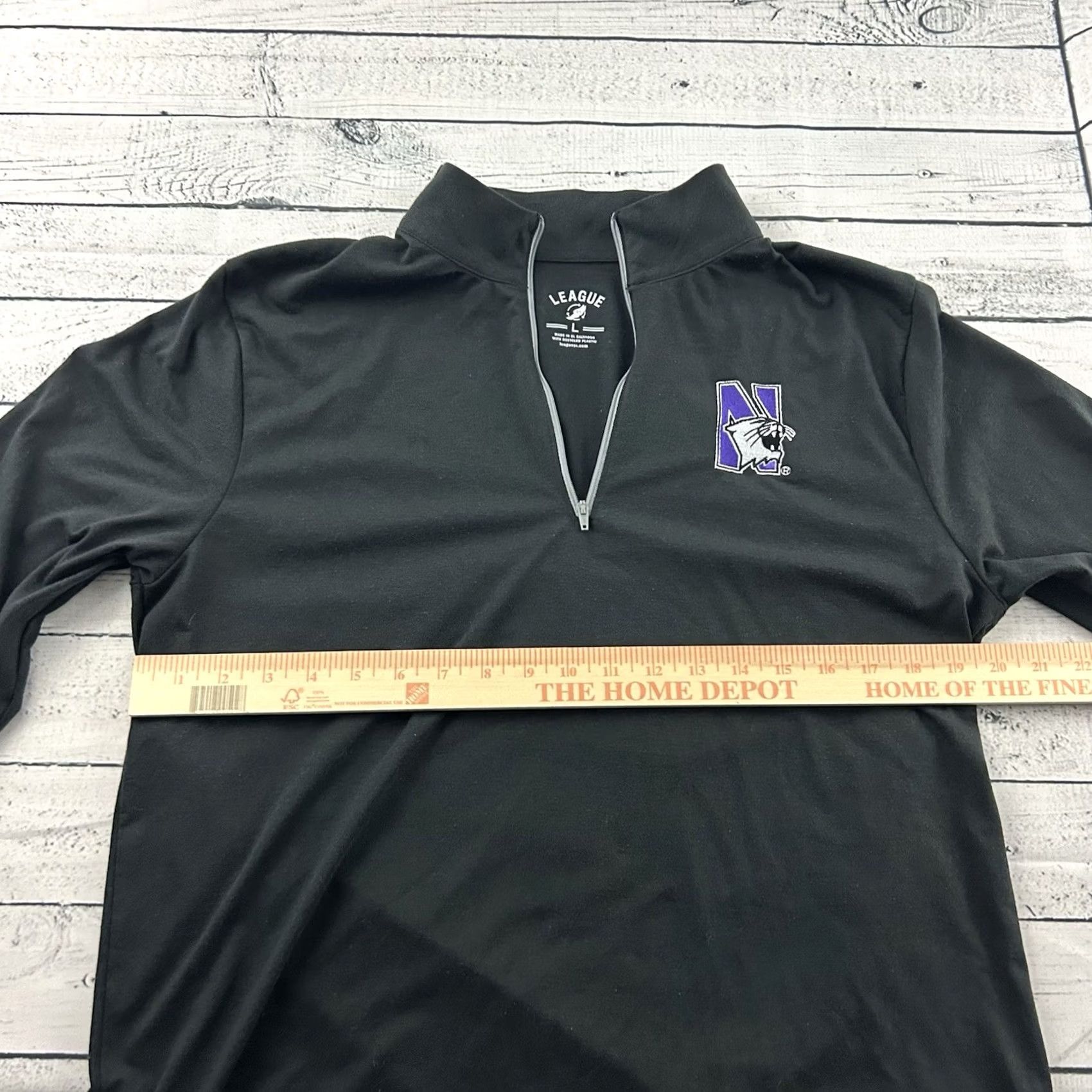 Vintage League Northwestern 1/4 Zip Pullover Lightweight Jacket Men's L Black Size US L / EU 52-54 / 3 - 5 Thumbnail