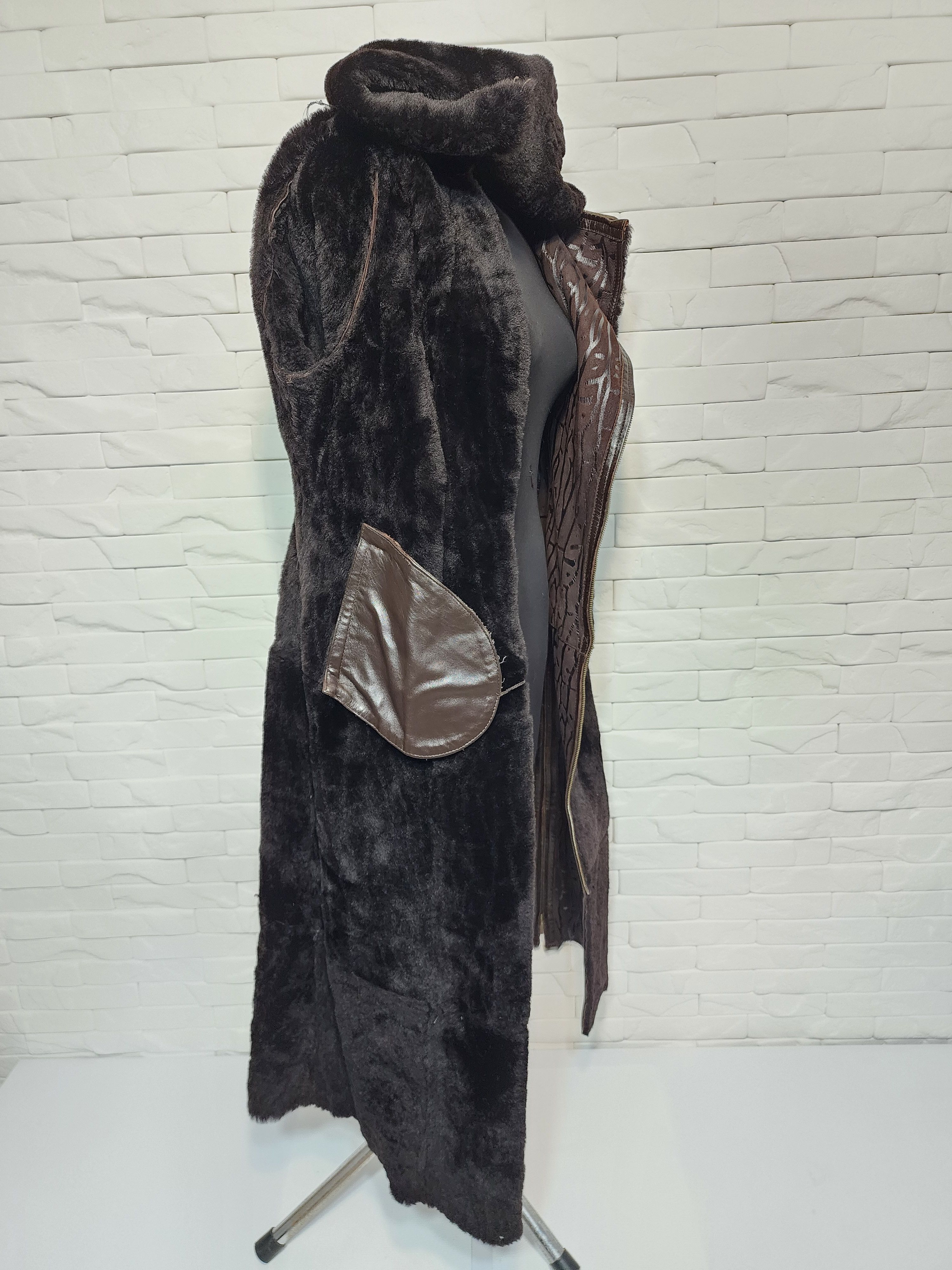 Designer Brown Women's Sheepskin Coat Size M / US 6-8 / IT 42-44 - 8 Thumbnail