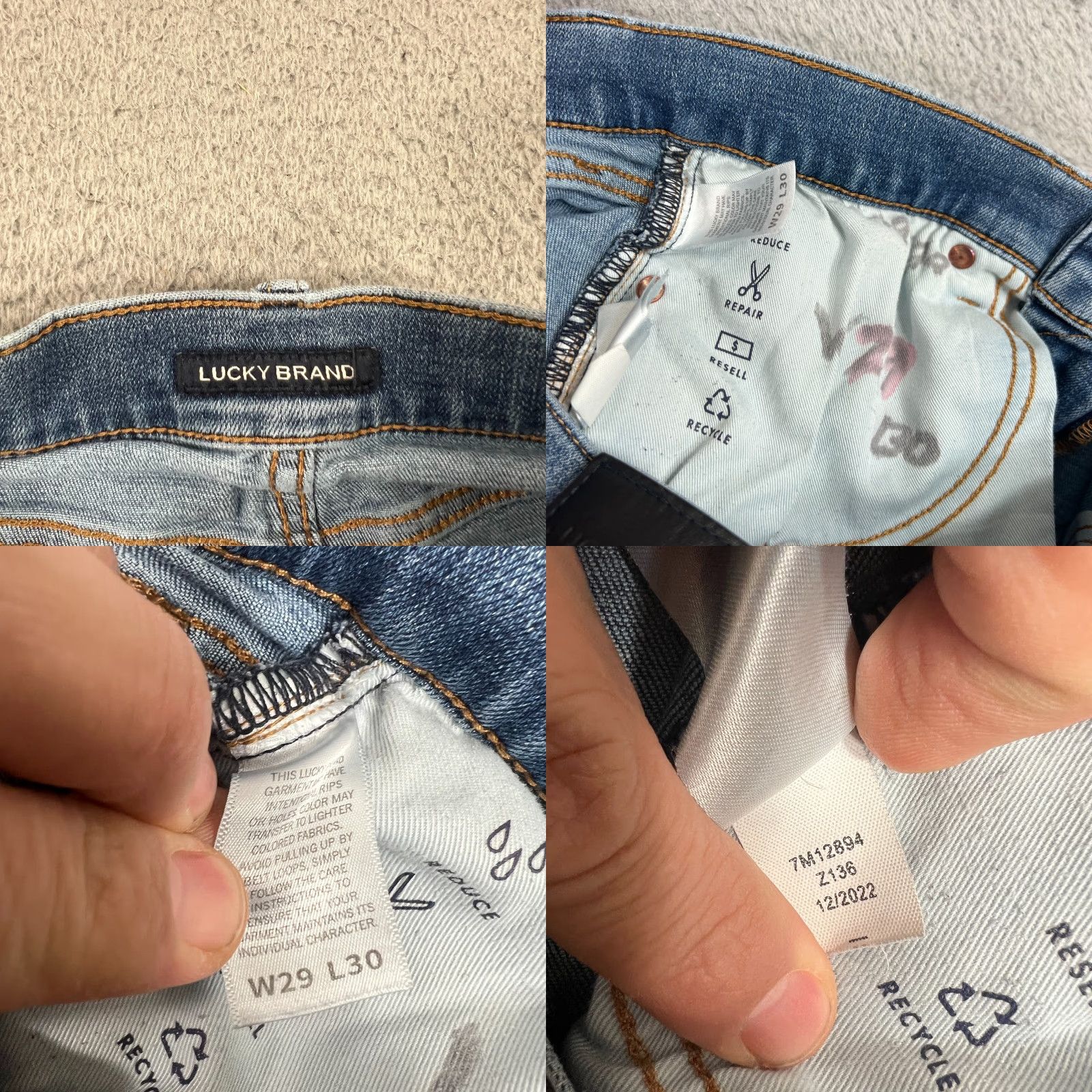 Lucky Brand Lucky Brand 363 Jeans Men 29x30 Mid Rise Blue Denim Straight 5-Pocket Vintage No Pattern Solid Jeans N/A Size US 31 - 8 Thumbnail