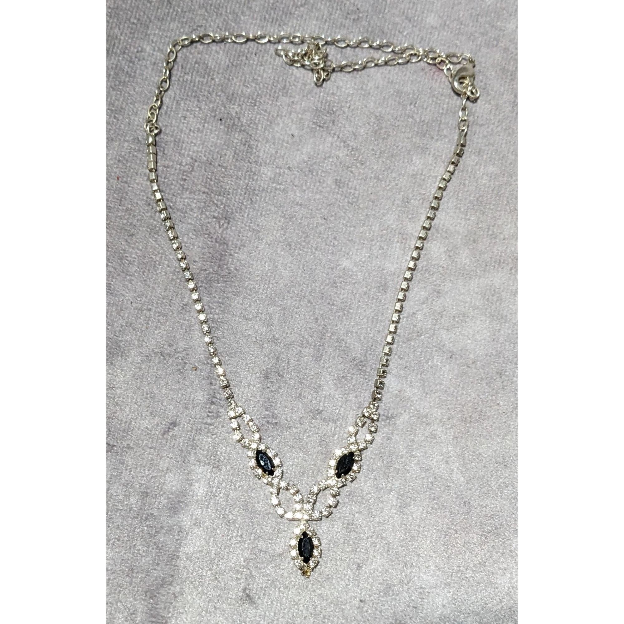 Other Gothic Clear And Black Rhinestone Bridal Necklace Size ONE SIZE - 12 Thumbnail