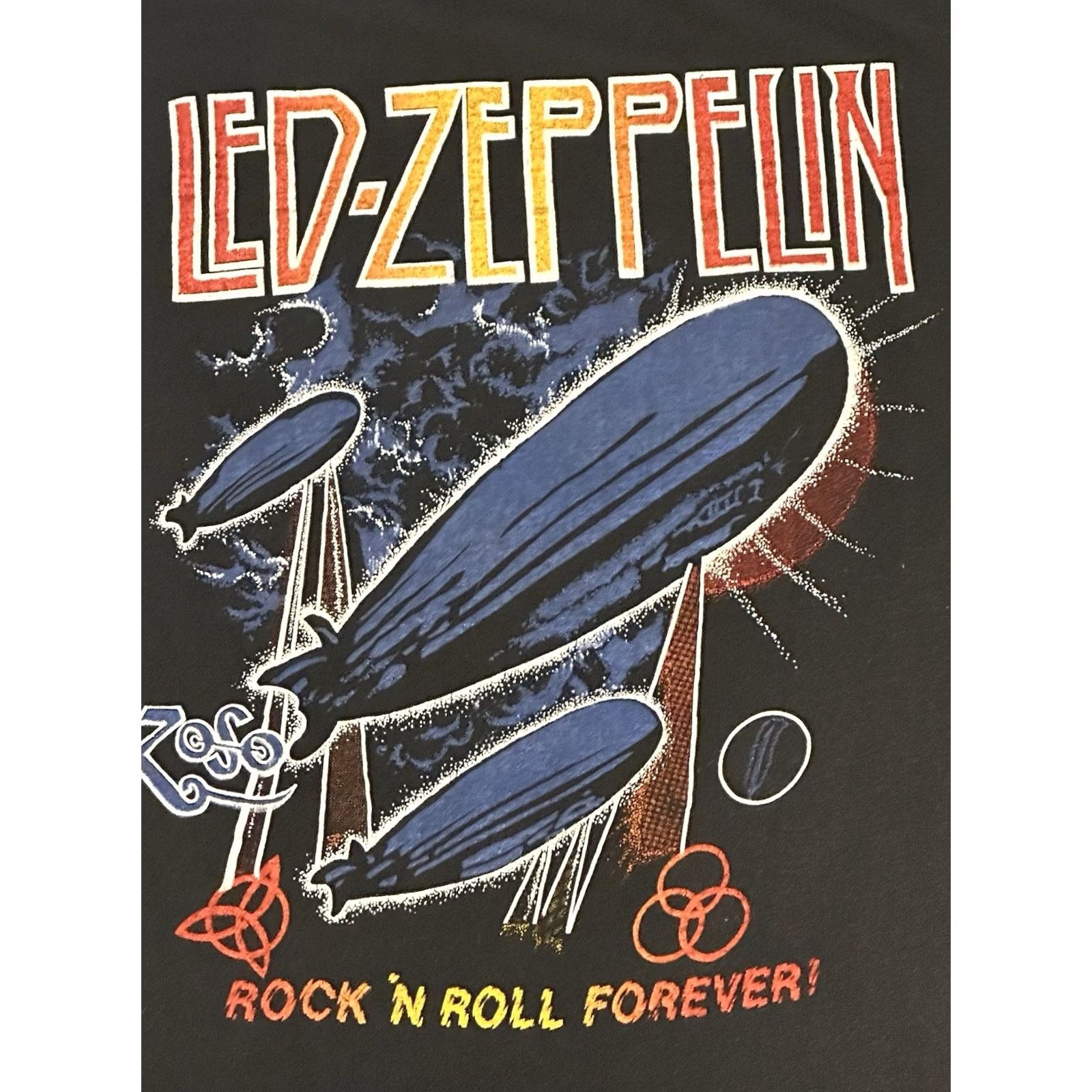 Glanshirt VINTAGE Led Zeppelin Raglan Shirt Rock N Roll Forever 1970s Swan Song Medium Unisex 3/4 Sleeve Graphic Tee Mens Womens Size US M / EU 48-50 / 2 - 3 Thumbnail