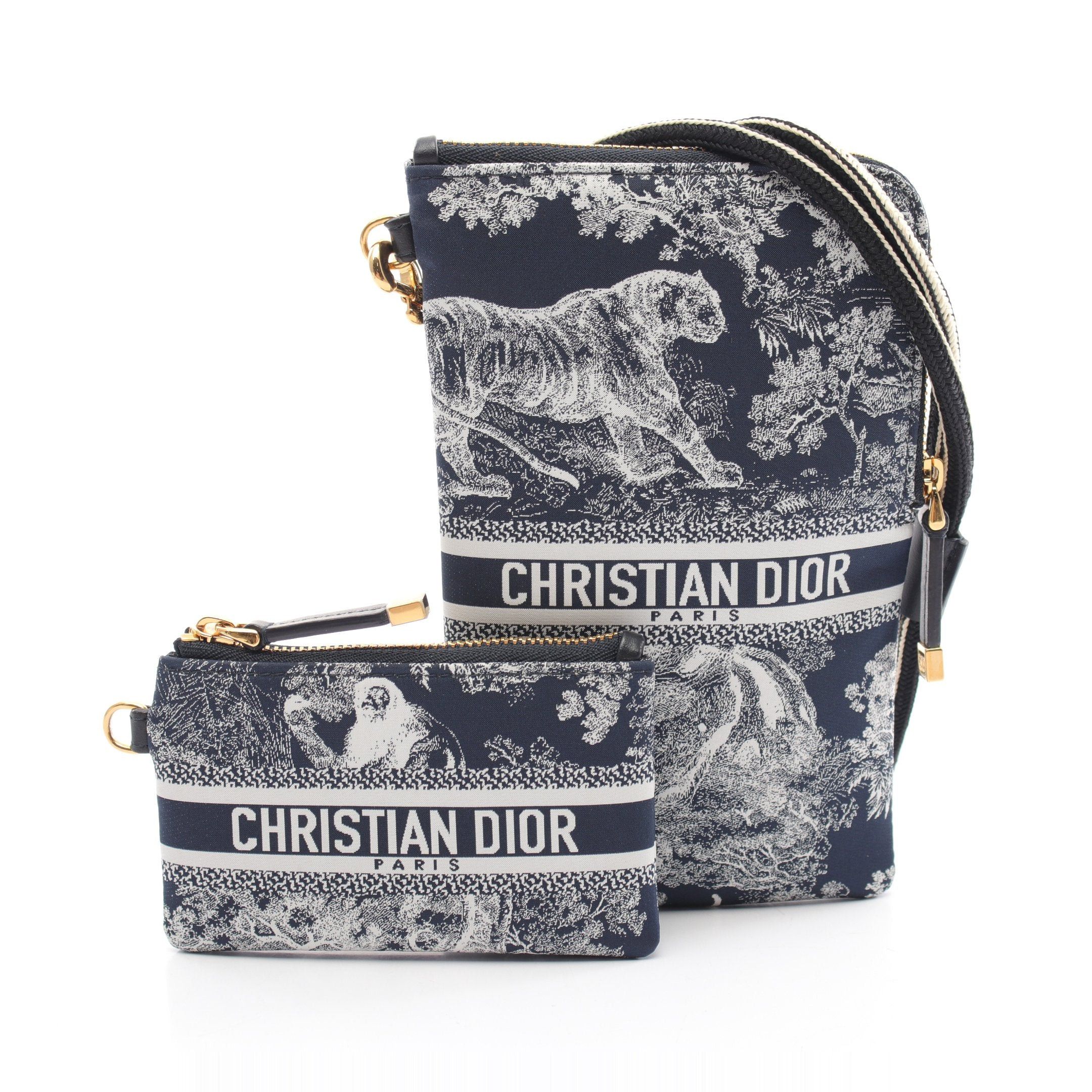 Dior Dior Multifunction Pouch Dior Travel Shoulder Bag Fabric Navy White Size ONE SIZE - 1 Thumbnail
