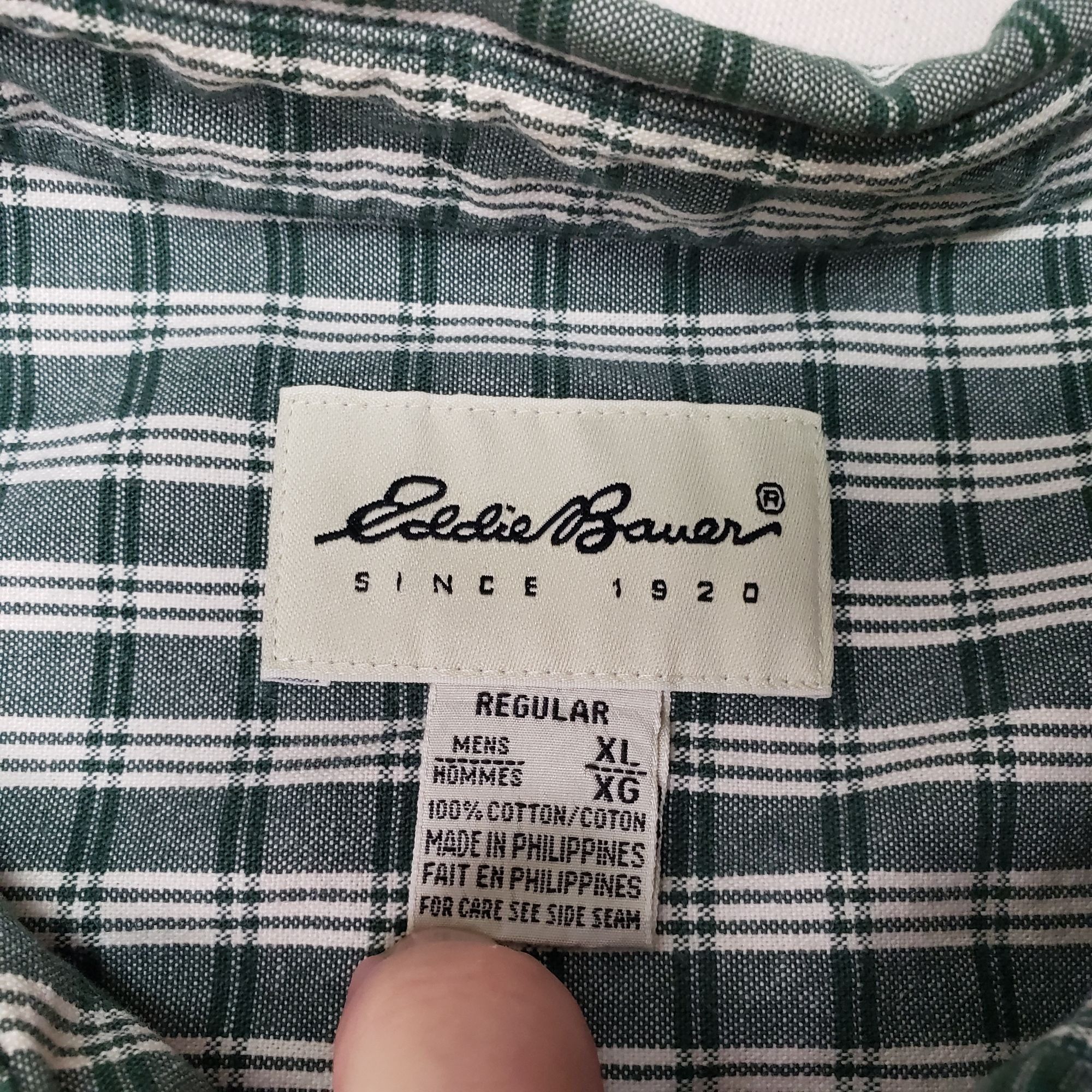 Eddie Bauer Eddie Bauer Long Sleeve Button Up Green/White Shirt Sz XL Size US XL / EU 56 / 4 - 3 Thumbnail
