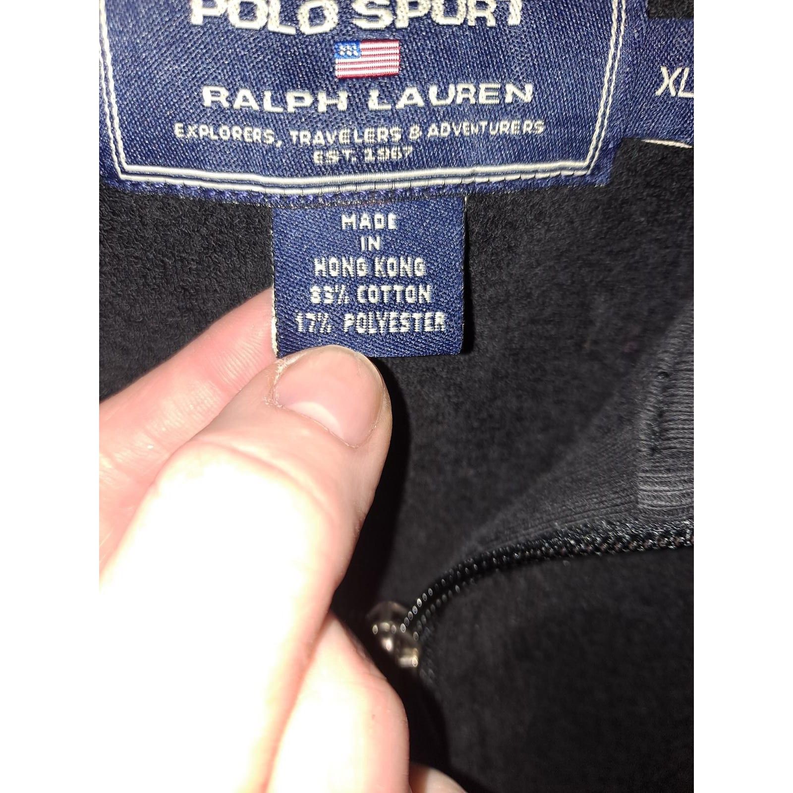 Other Polo Sport Black with White Stripes 100% Cotton Full Zip Ves Size US XL / EU 56 / 4 - 7 Thumbnail