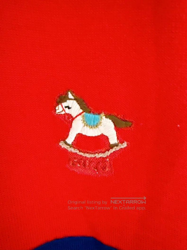 Gucci Gucci Pony embroidered red and blue colour-blocked Polo sw Size US XS / EU 42 / 0 - 3 Thumbnail