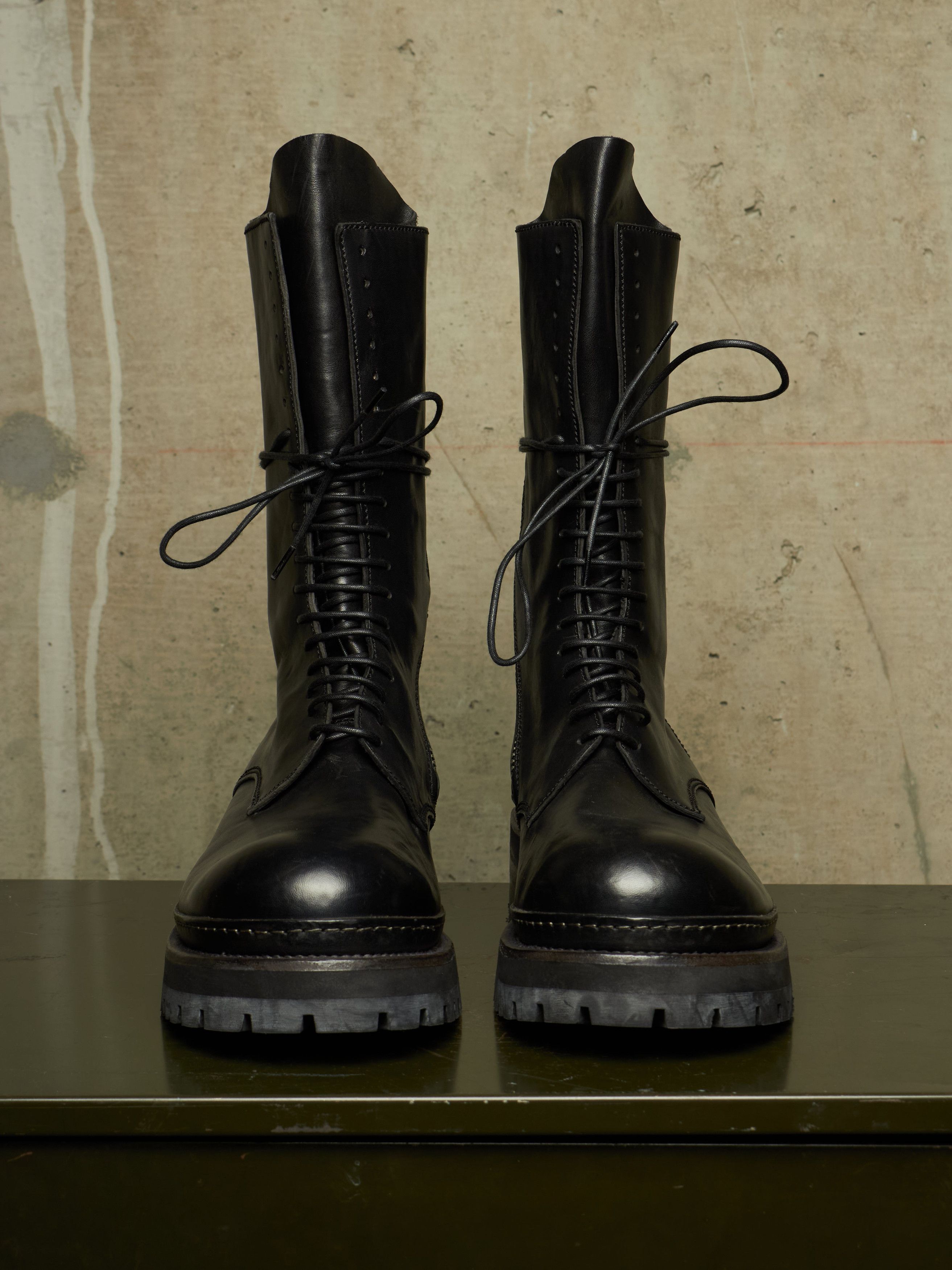 A1923 A1923 AW24 Black Luke Horse Leather Combat Boots Size US 12 / EU 45 - 8 Thumbnail