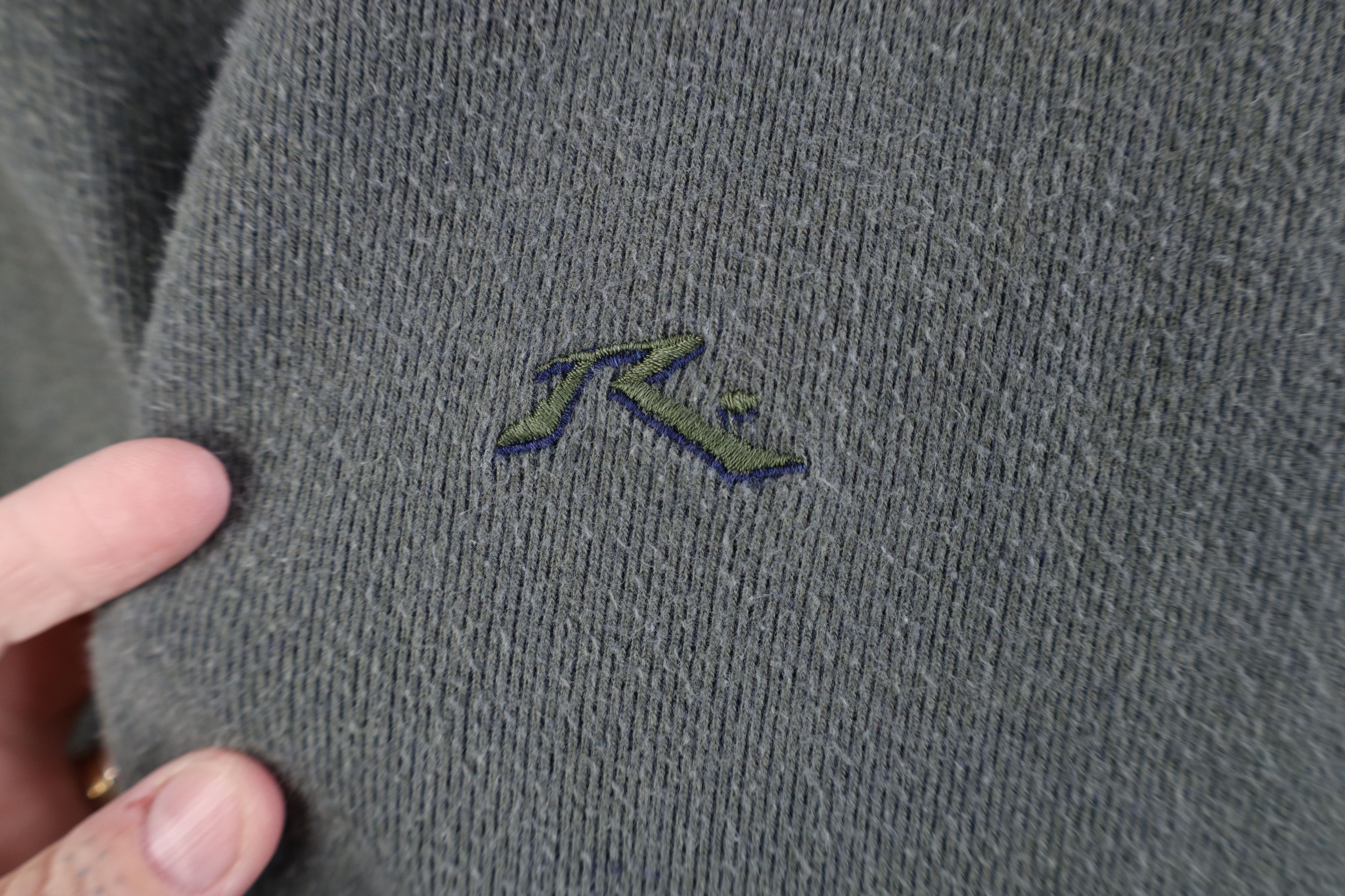 Rusty Vintage 90s Y2K Rusty Surfing Ribbed Knit T-Shirt Green Size US L / EU 52-54 / 3 - 4 Thumbnail