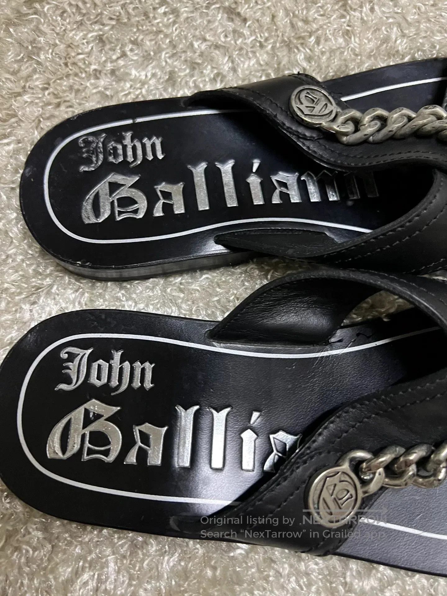 John Galliano John Galliano Men's Leather Roman Sandals. Size US 7 / EU 40 - 3 Thumbnail