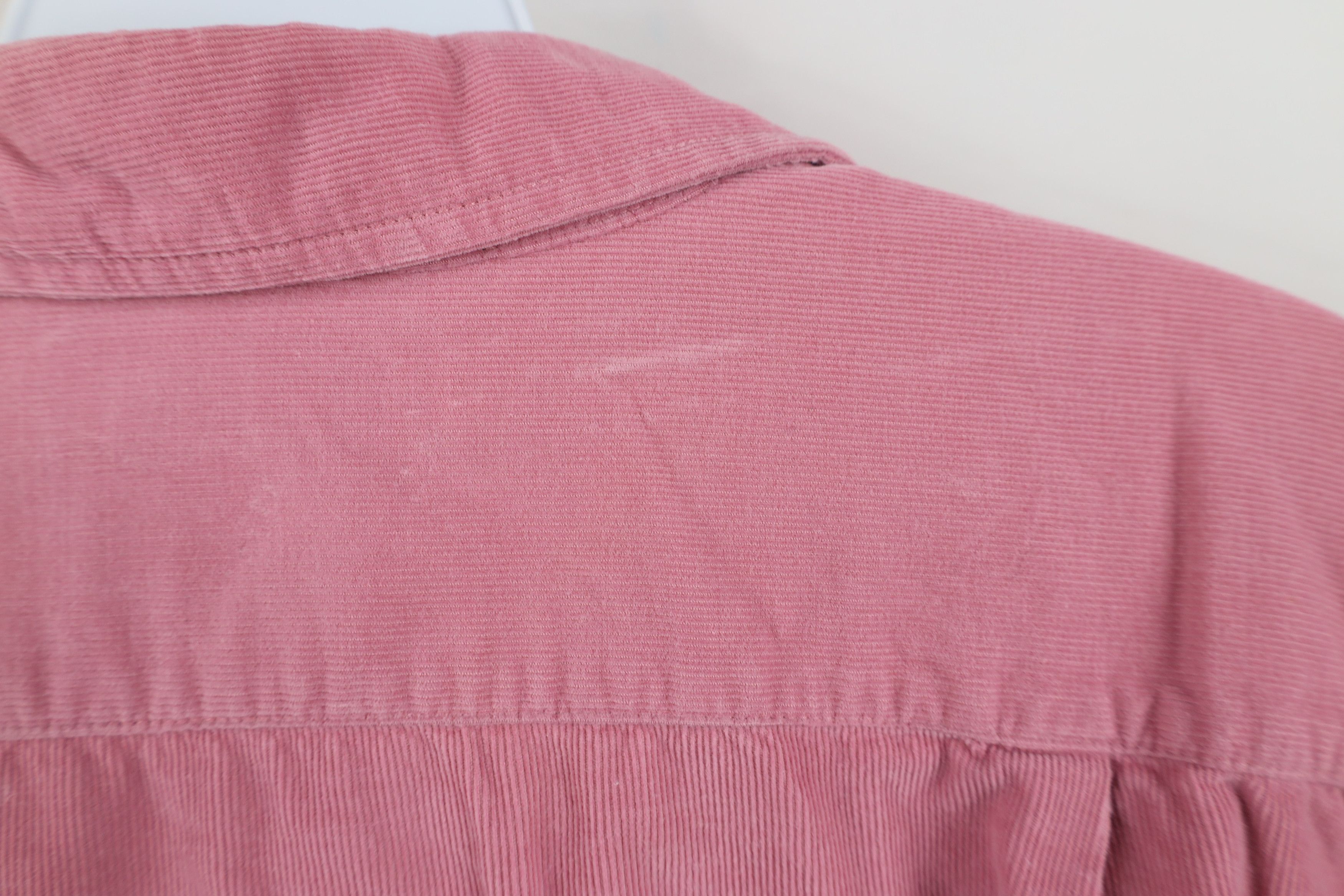 Vintage Vintage 90s Streetwear Corduroy Collared Button Shirt Pink Size XXL / US 16-18 / IT 52-54 - 10 Thumbnail