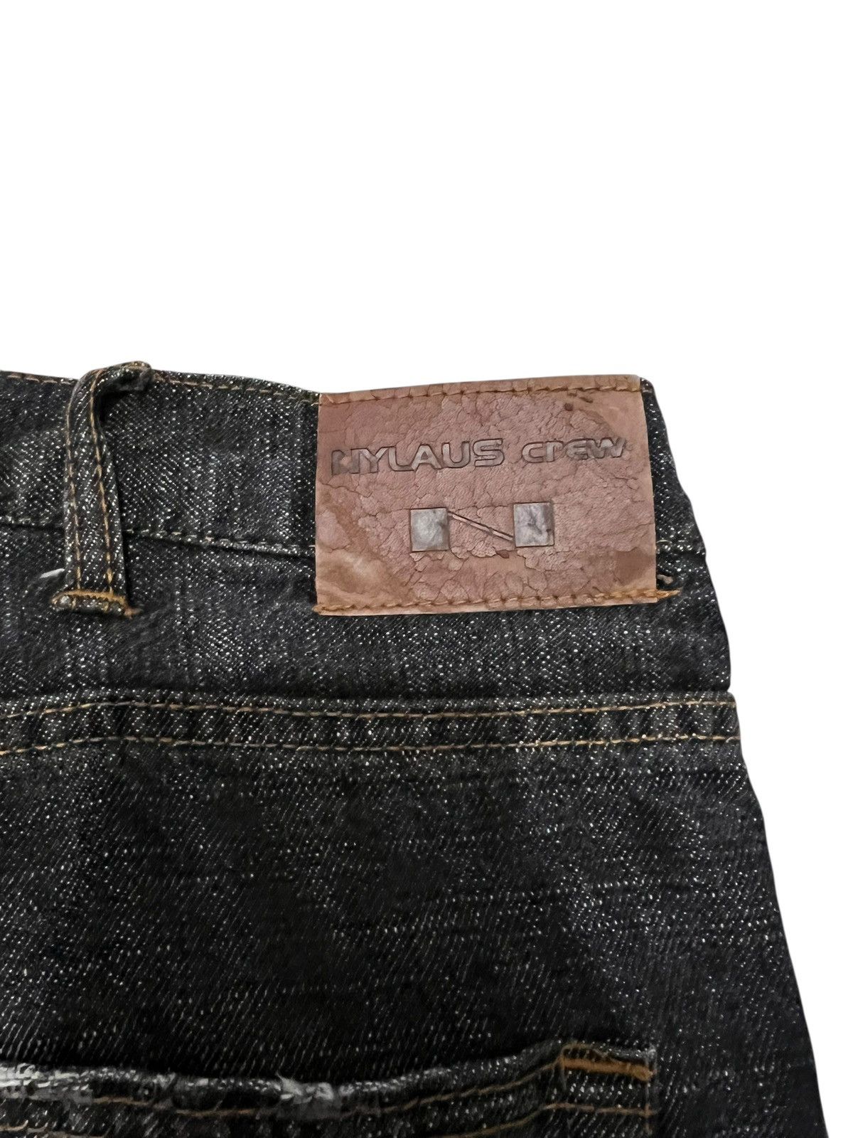 Japanese Brand Vintage Nylaus Crew Black Distress Jean Size US 40 / EU 56 - 12 Thumbnail