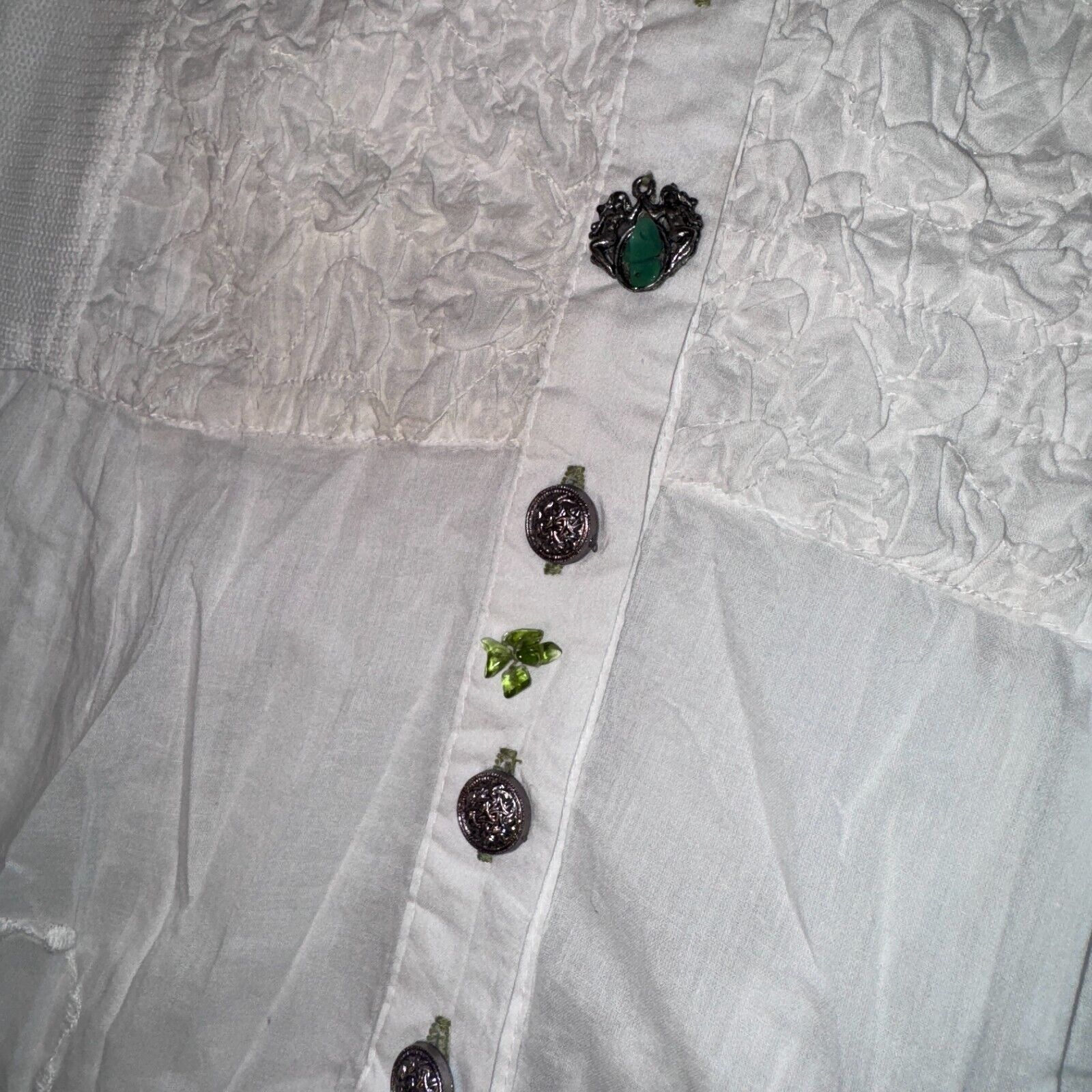 Other Parsely & Sage Gemstone Button Shirt Blouse Size L Artsy Emb Size L / US 10 / IT 46 - 4 Thumbnail