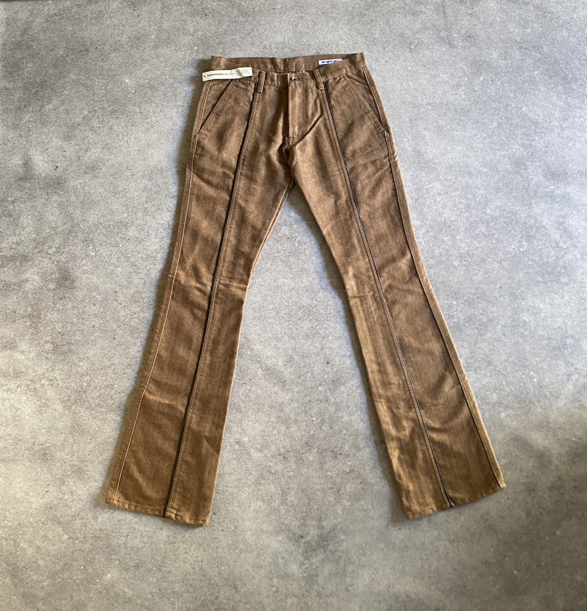 semanticdesign 2000s Semantic Design Archive Panel Herringbone Pants Size 26" / US 2 / IT 38 - 1 Thumbnail