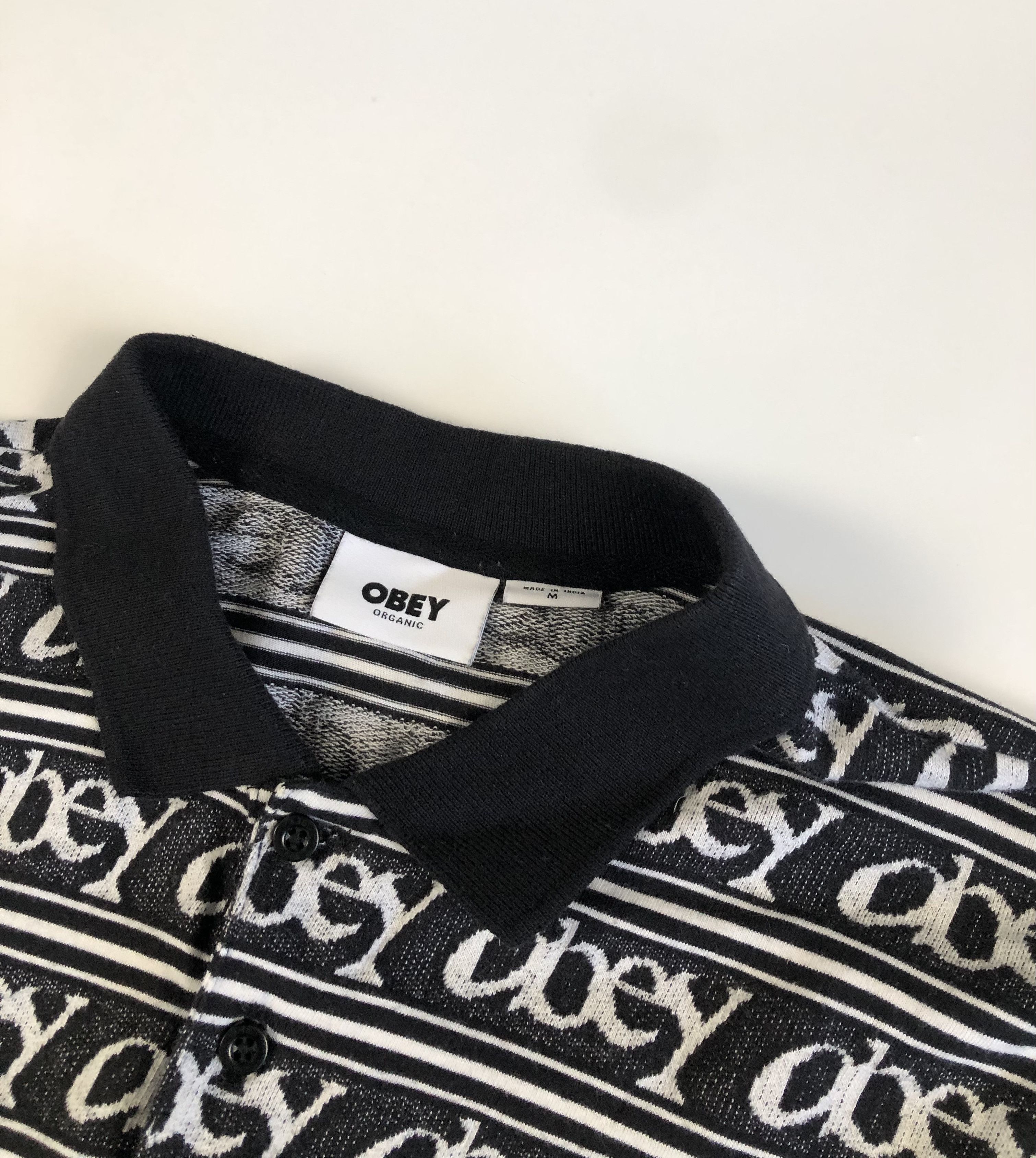 Obey Obey Wegner Jacquard Cotton Long Sleeve Polo Size US M / EU 48-50 / 2 - 3 Thumbnail
