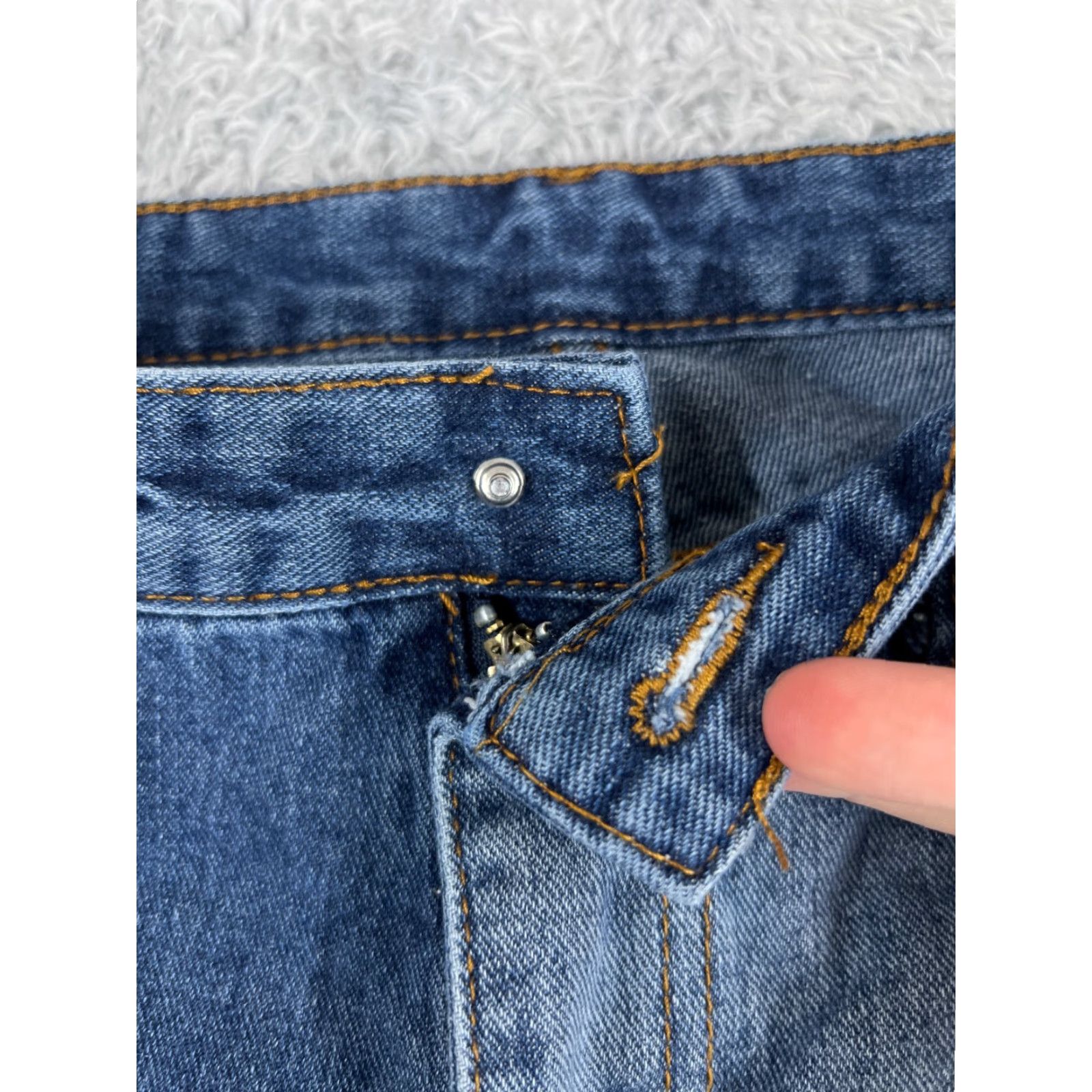 Vintage VINTAGE Jeans Women 26 Blue Denim Straight Leg Crop Patchwork High Rise Cotton 26x26 5-Pocket Design Modern Western Womens Jeans Size 26" / US 2 / IT 38 - 6 Thumbnail
