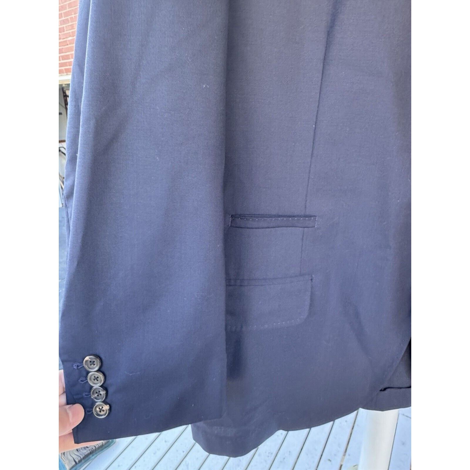 Brunello Cucinelli Brunello Cucinelli Navy Blue Wool Silk Blazer IT54/US 44 Size 44R - 6 Thumbnail