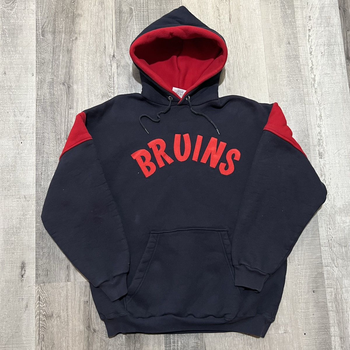 MacGregor × Vintage VTG Sand Knit 80s/90s Double Face BRUINS Navy Blue Hoodie Size US L / EU 52-54 / 3 - 1 Thumbnail