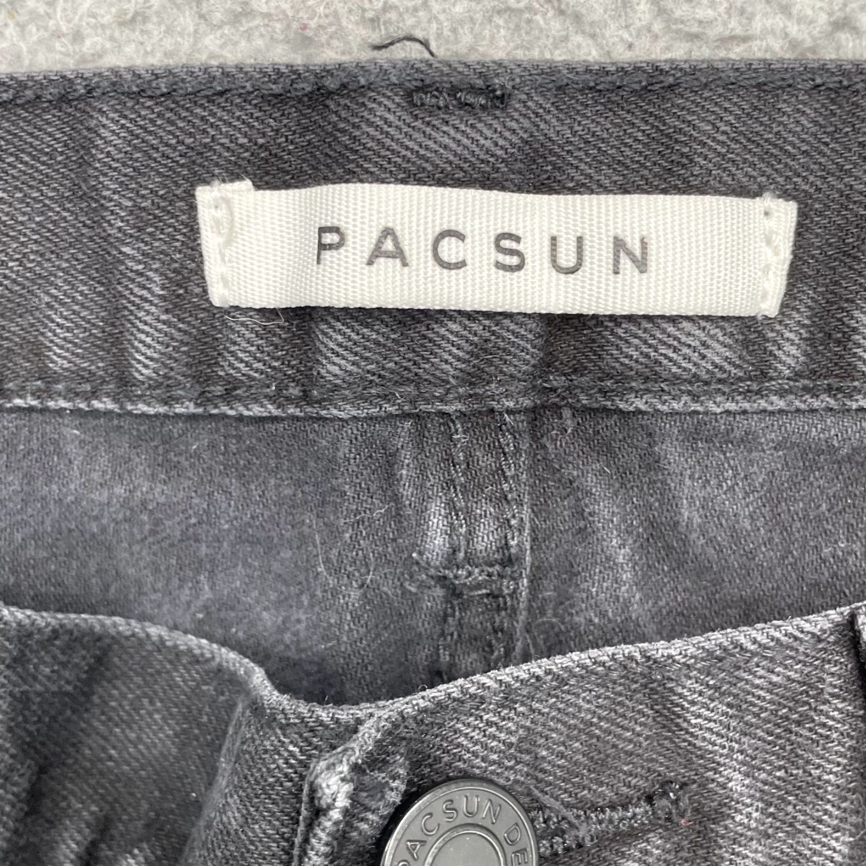 Pacsun Pacsun Jeans 33x21 Black Crop Indie Skater Academia Grunge Stacked Skinny Mens Size US 33 - 7 Thumbnail