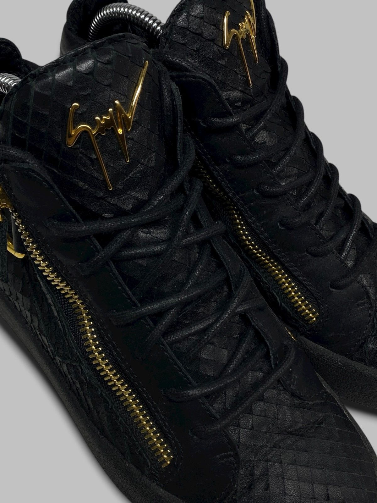 Giuseppe Zanotti Giuseppe Zanotti Snakeskin Leather High Top Sneakers Shoes Size US 8 / EU 41 - 8 Thumbnail