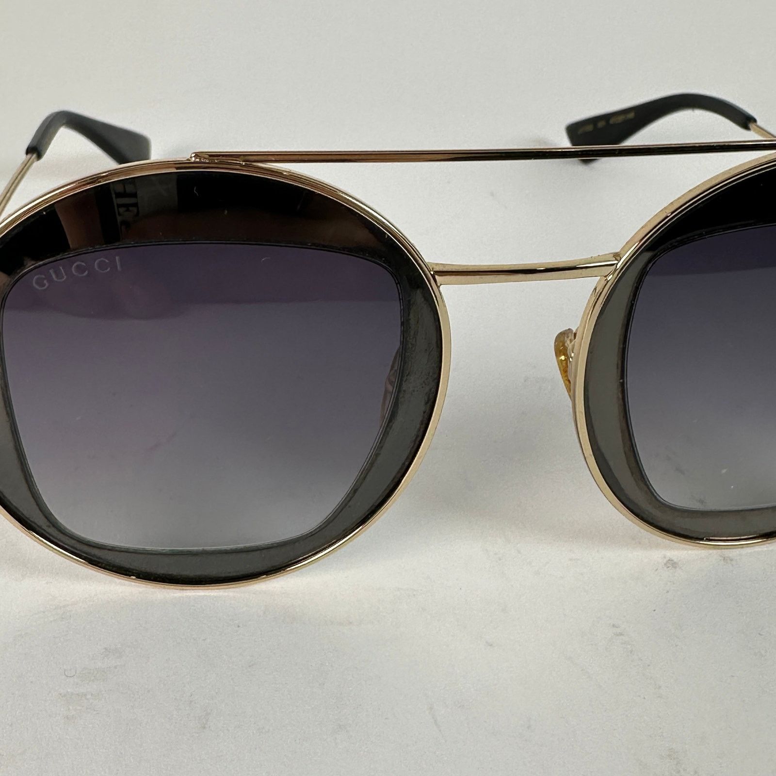 Gucci Gucci Gold Frame Circle Lense Glasses Size ONE SIZE - 4 Thumbnail