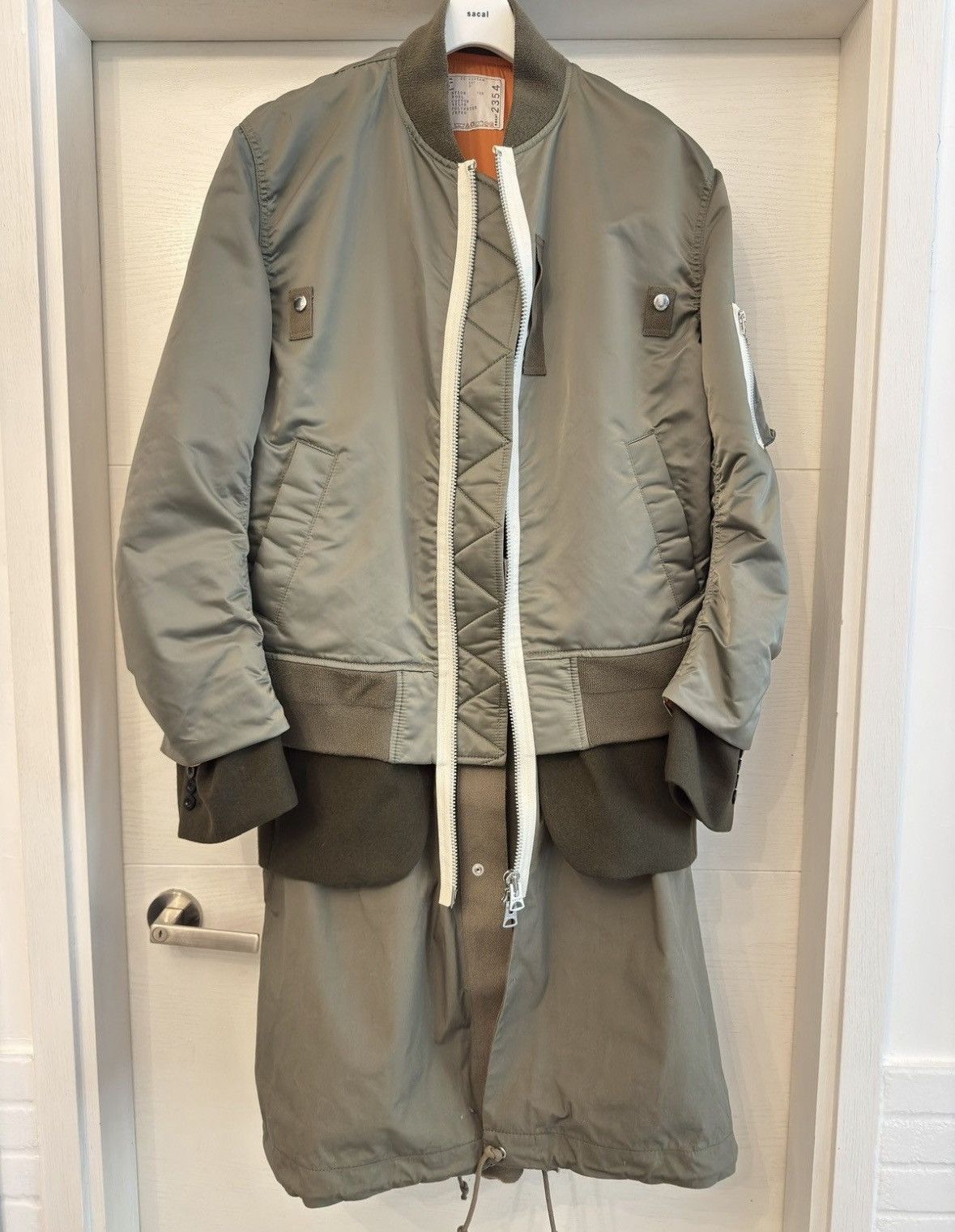 Sacai Sacai MA1 patchwork fishtail parker Bomber Jacket size3 Size US L / EU 52-54 / 3 - 1 Thumbnail