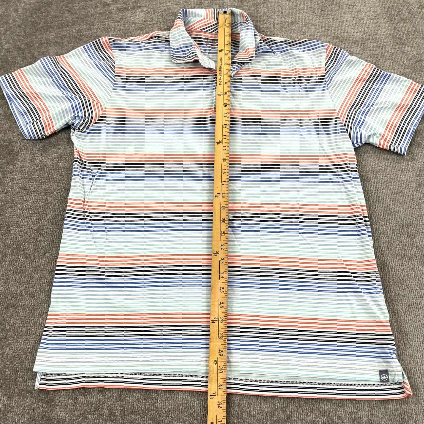 Peter Millar PETER MILLAR Polo Shirt Men Large Multicolor Striped Blue White Pima Cotton Golf Shirt Size US L / EU 52-54 / 3 - 4 Thumbnail