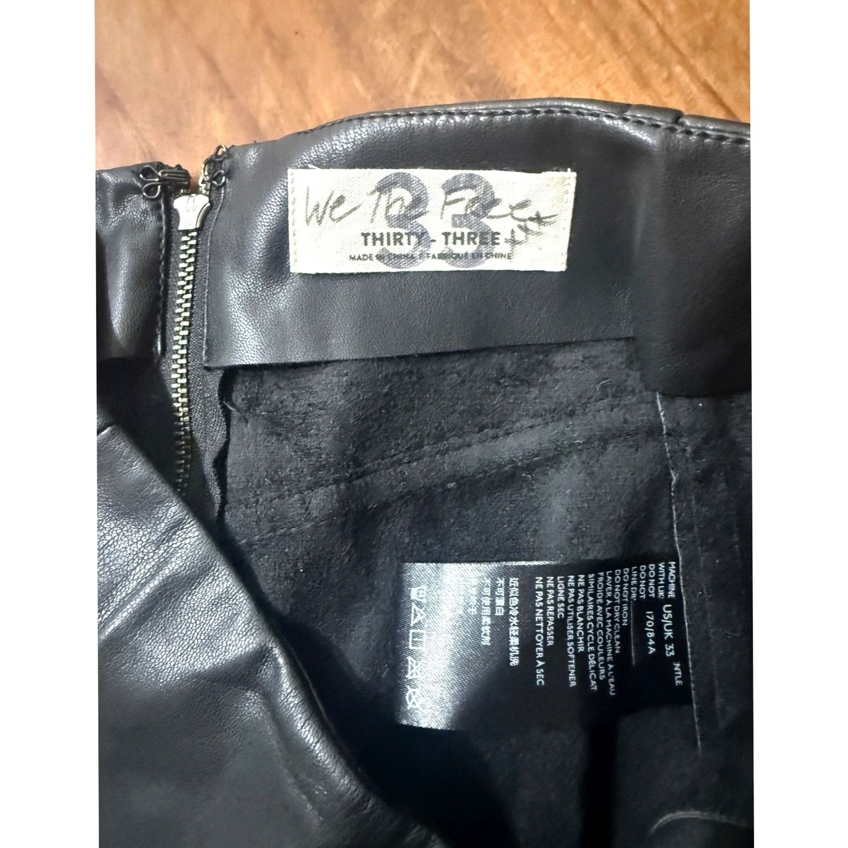 Free People Free People We the Free Pants 33 The Real Deal Vegan Faux Leather Flare Slit Zip WW12 Womens Size 24" / US 00 / IT 34 - 5 Thumbnail
