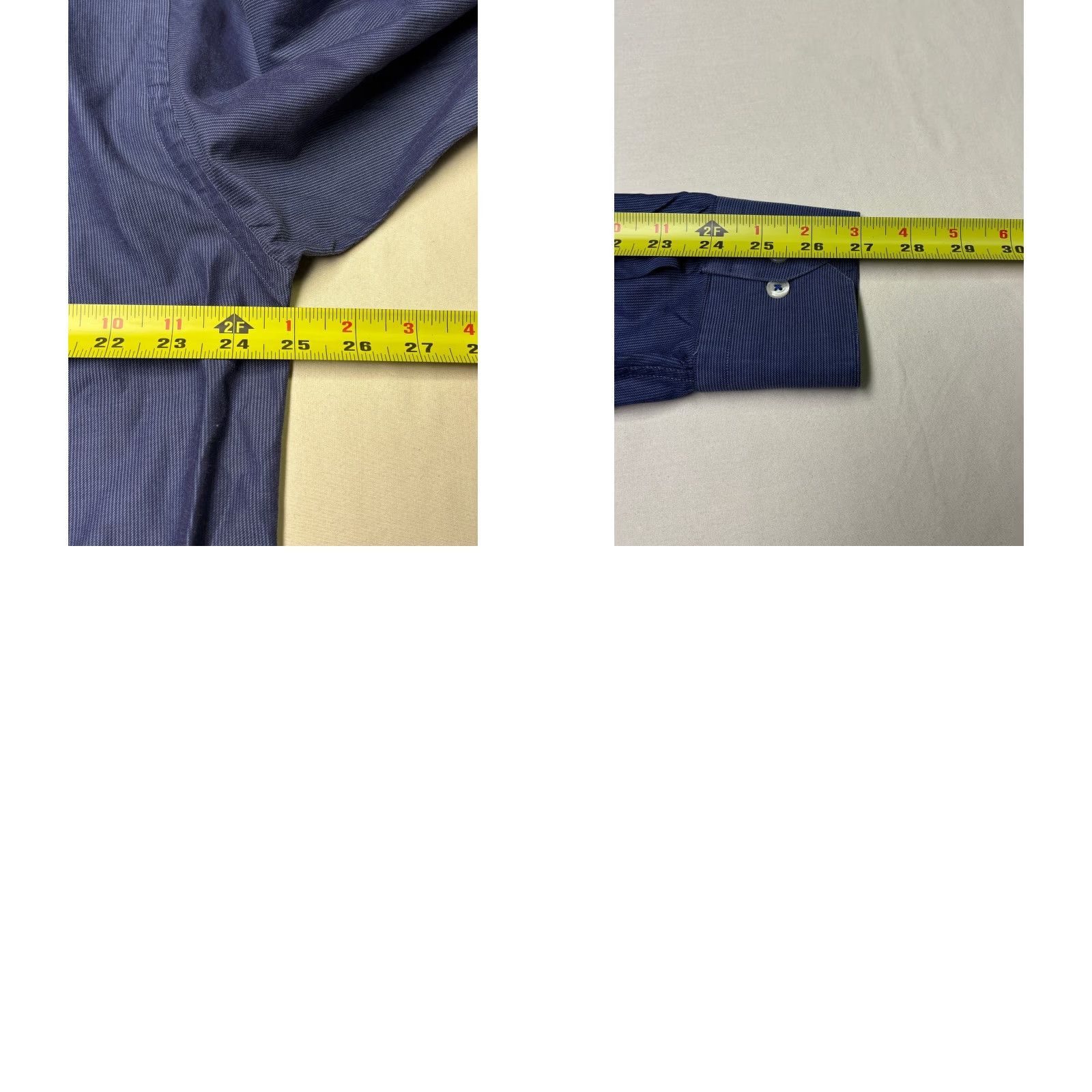 Vintage Principe Dress Shirt Mens Long Sleeve Blue Stripe 100s Two Ply Cotton Pinstripe Button-Down Collar 16.5 Neck 42 Chest Italy Regular Size 42 Size 42R - 8 Thumbnail