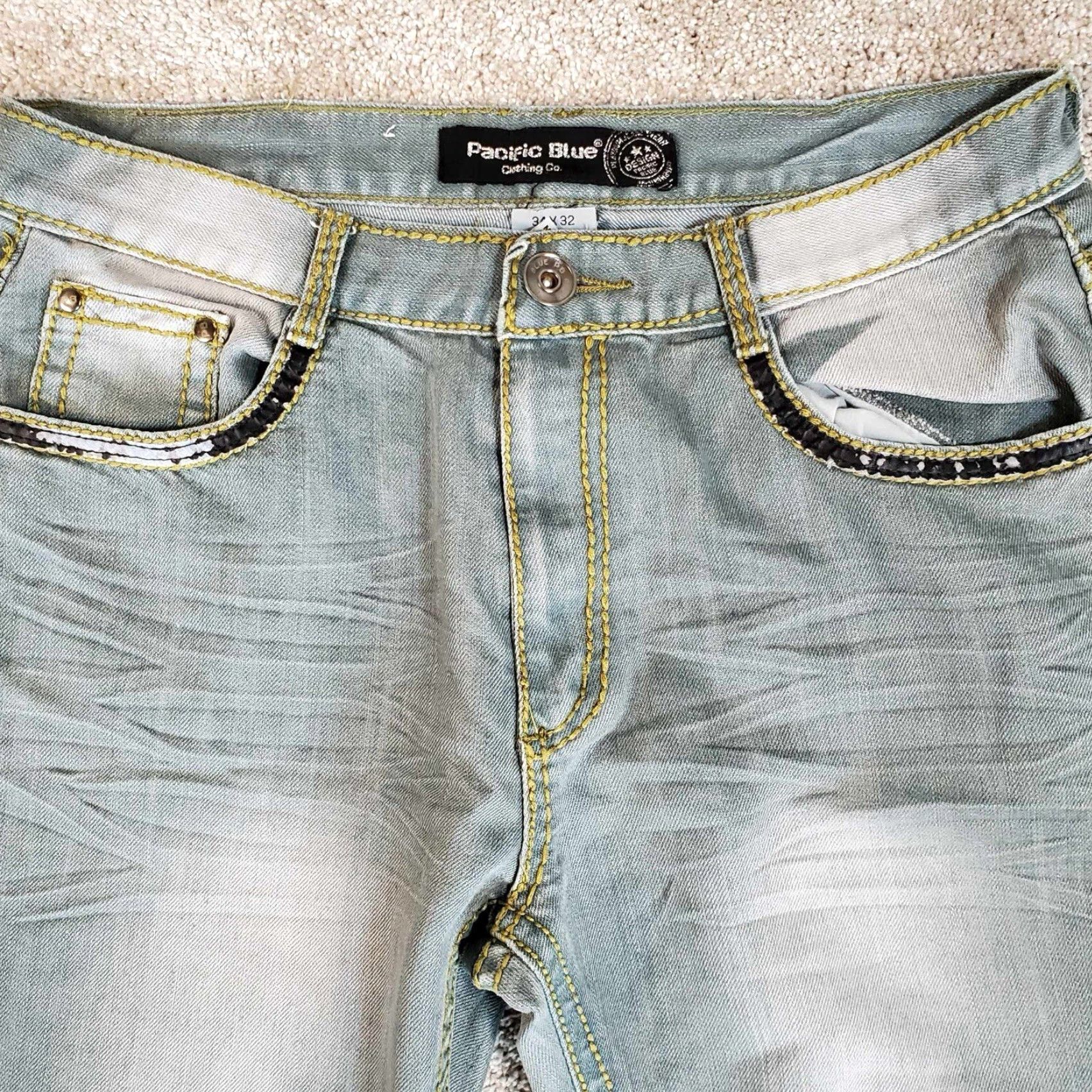 CO VINTAGE Pacific Blue Clothing Co Pants Jeans Denim Men 34 Regular 32in Blue Size 34 Adult Mens Size US 34 / EU 50 - 4 Thumbnail