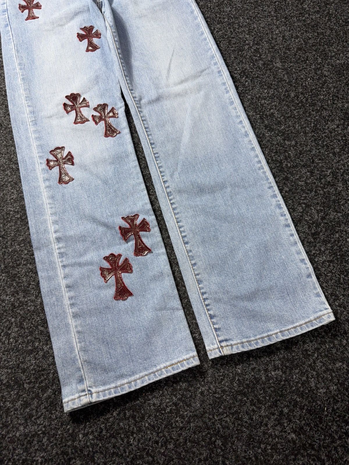 Levi's Vintage Clothing Vintage 90s Custom Chrome Hearts Style Rock Cross Punk Jeans Size US 33 - 5 Thumbnail