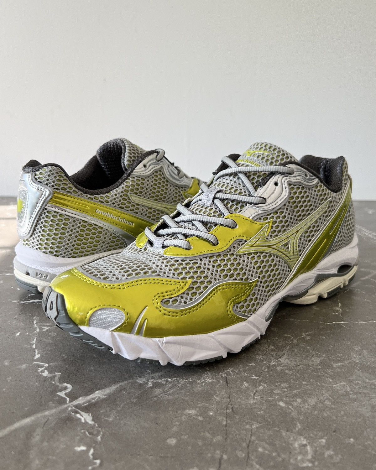 image of Mizuno X One Block Down Flame Wave Rider 10 Sneakers, Men's (Size 10.5)